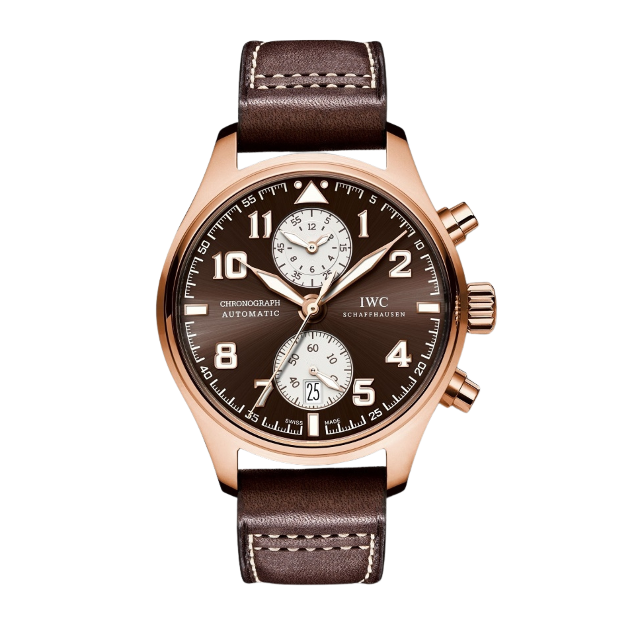 IWC Pilot Chronograph Antoine de Saint Exupéry White Gold Brown
