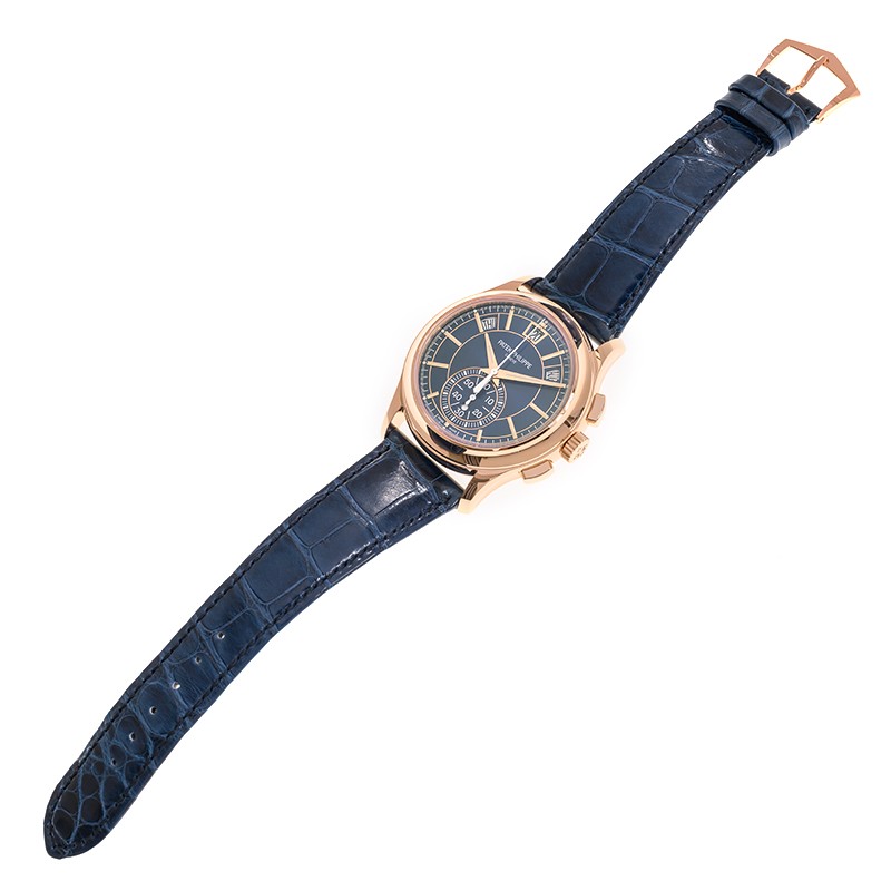 Annual Calendar Chronograph Rose Gold Blue Dial 42mm Product Image 4