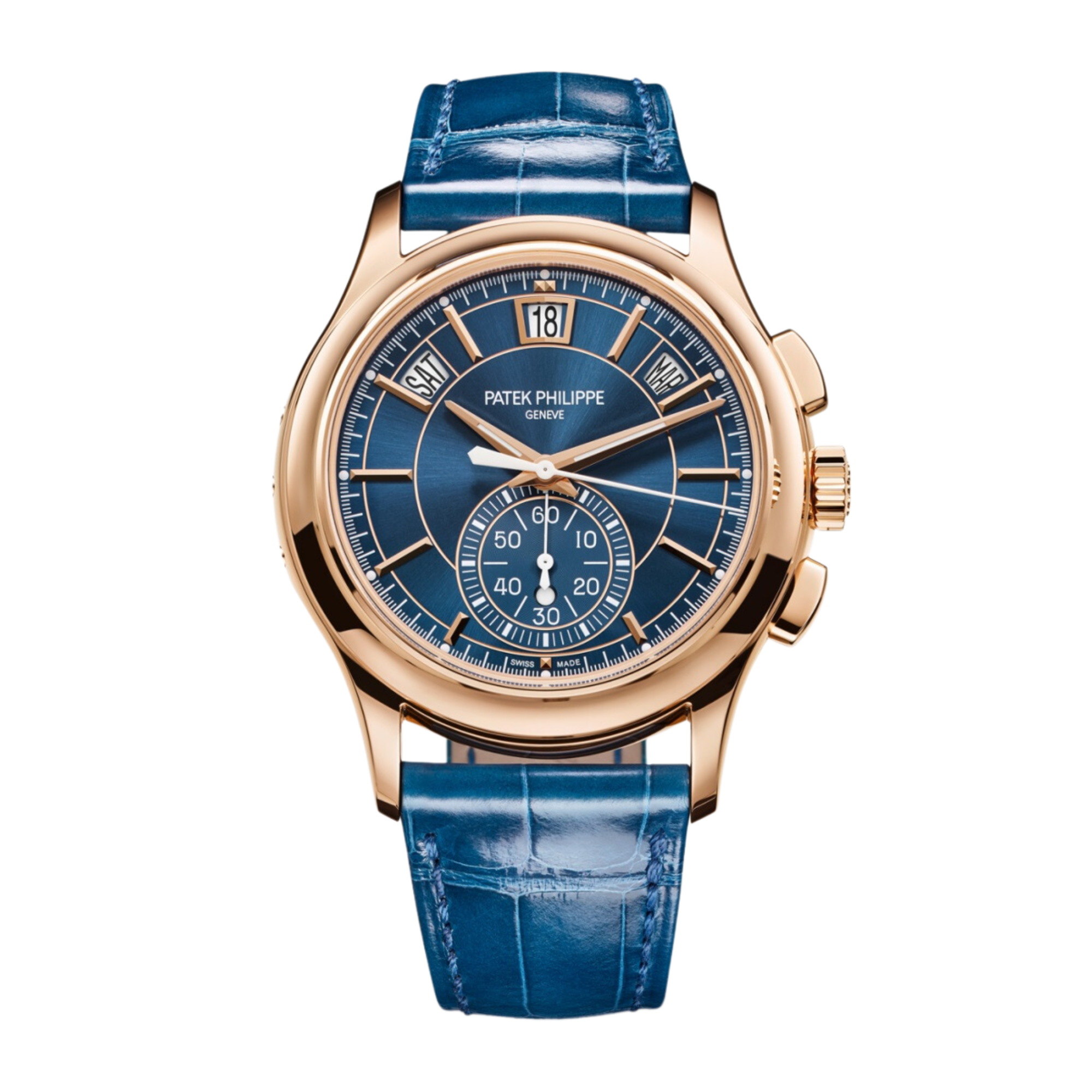 Annual Calendar Chronograph Rose Gold Blue Dial 42mm Product Image 1