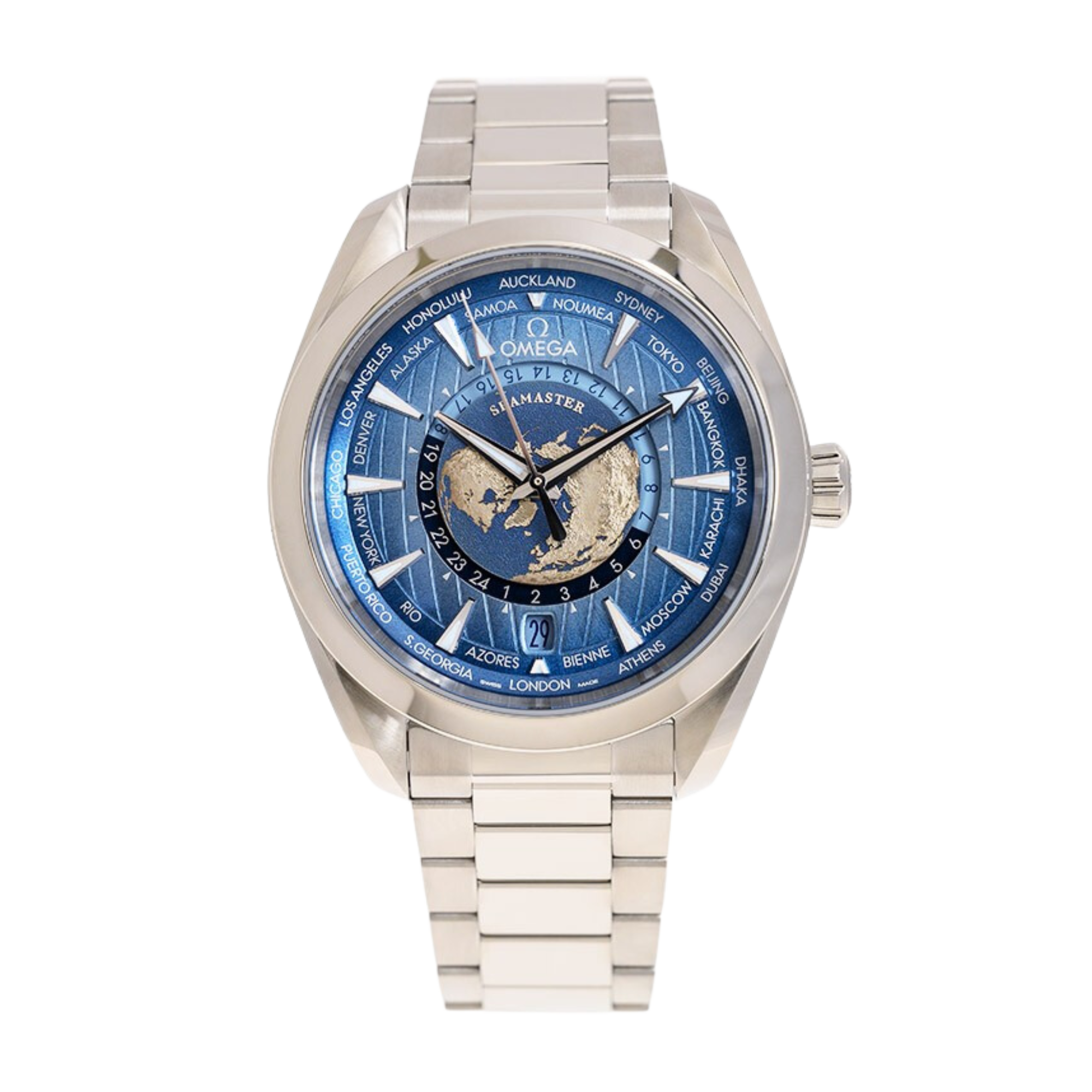 Aqua Terra Worldtimer Steel Summer Blue Dial 43mm Product Image 1