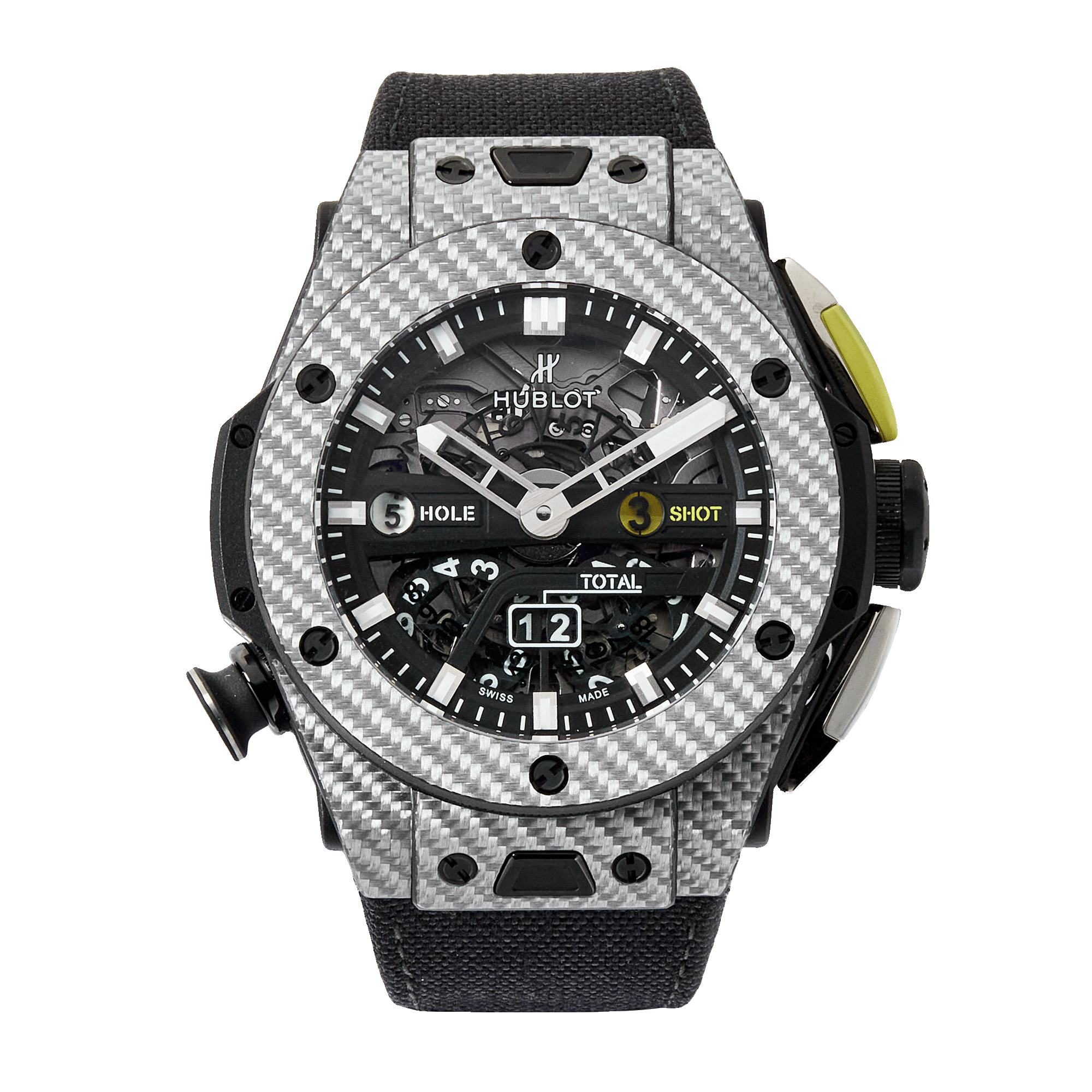 unico - ラグ   unico Hublot Unico Golf Carbon Fiber & Texalium Skeleton Dial 45mm