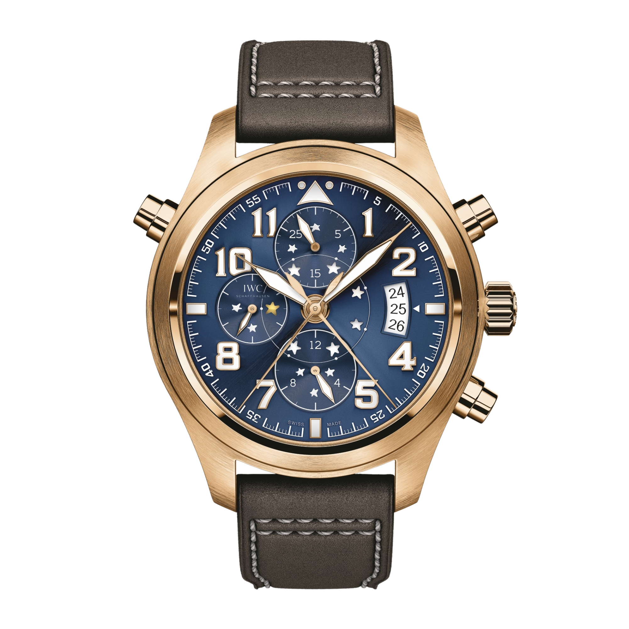 Pilot Double Chronograph Rose Gold Blue Dial 44mm Product Image