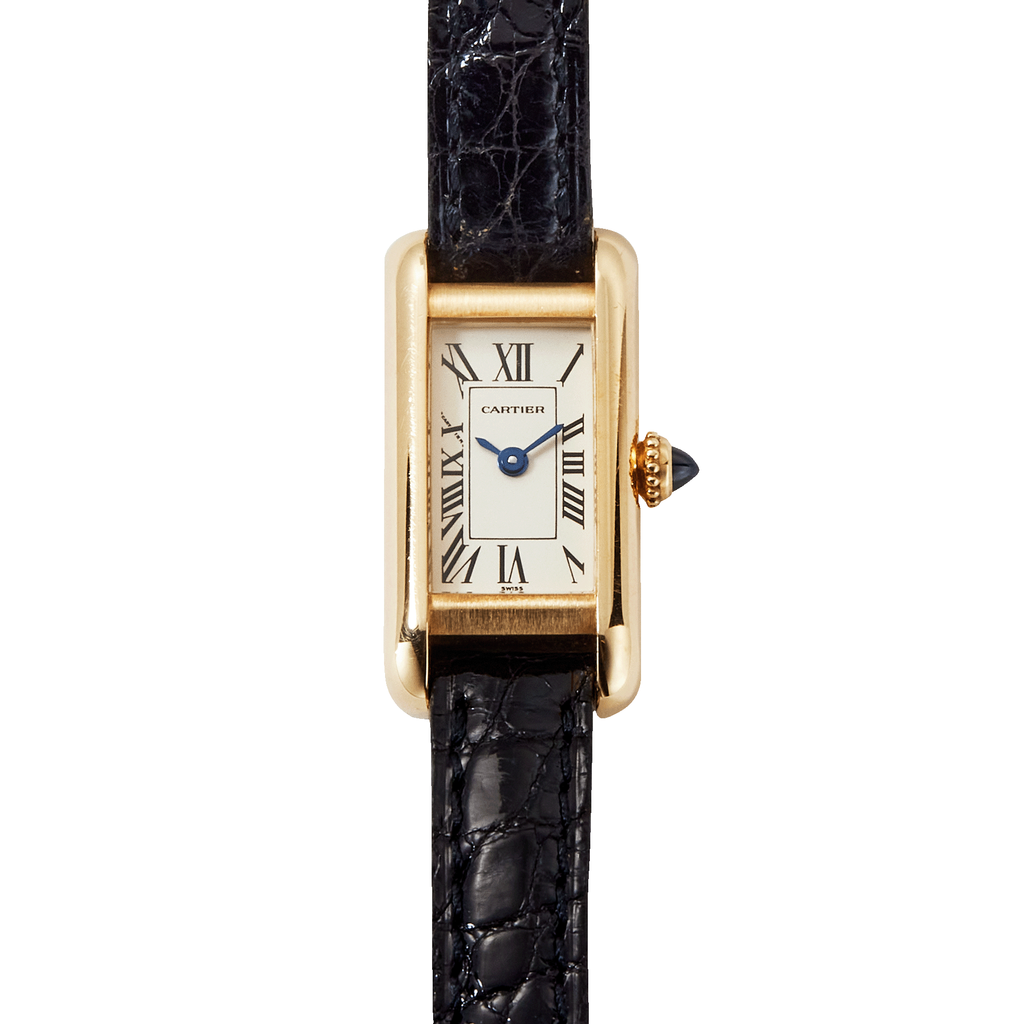 Vintage Tank Allongee Small Yellow Gold White Dial 14mm Product Image