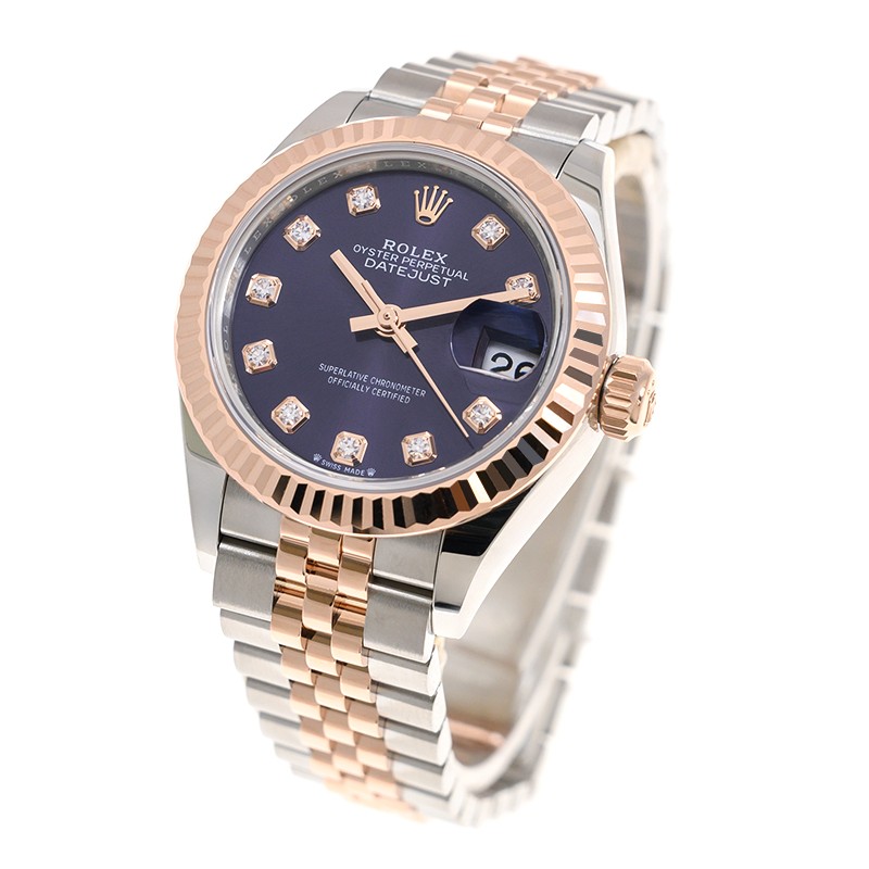 Datejust Rose Gold & Steel Jubilee Purple Dial 28mm Product Image 2