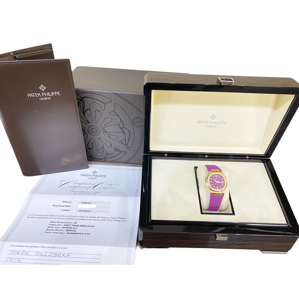 Nautilus Rose Gold Diamond Purple Dial 32mm Product Image 6