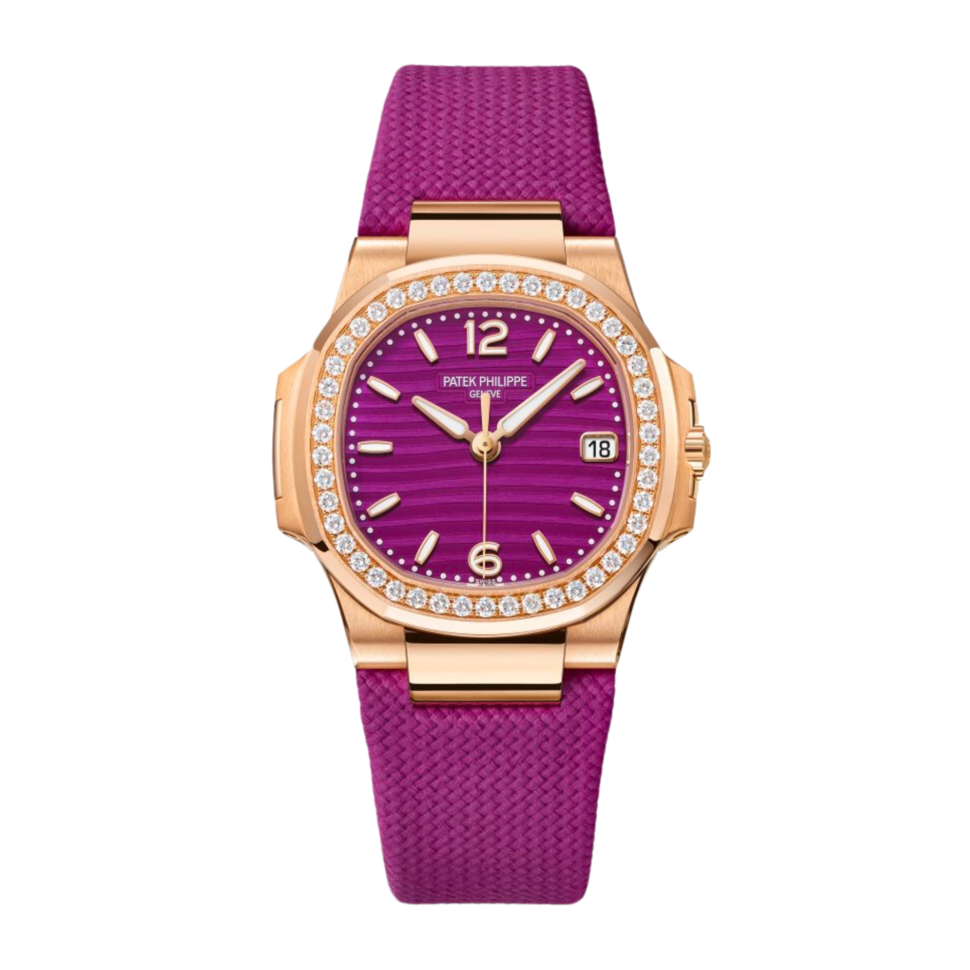 Nautilus Rose Gold Diamond Purple Dial 32mm Product Image 1