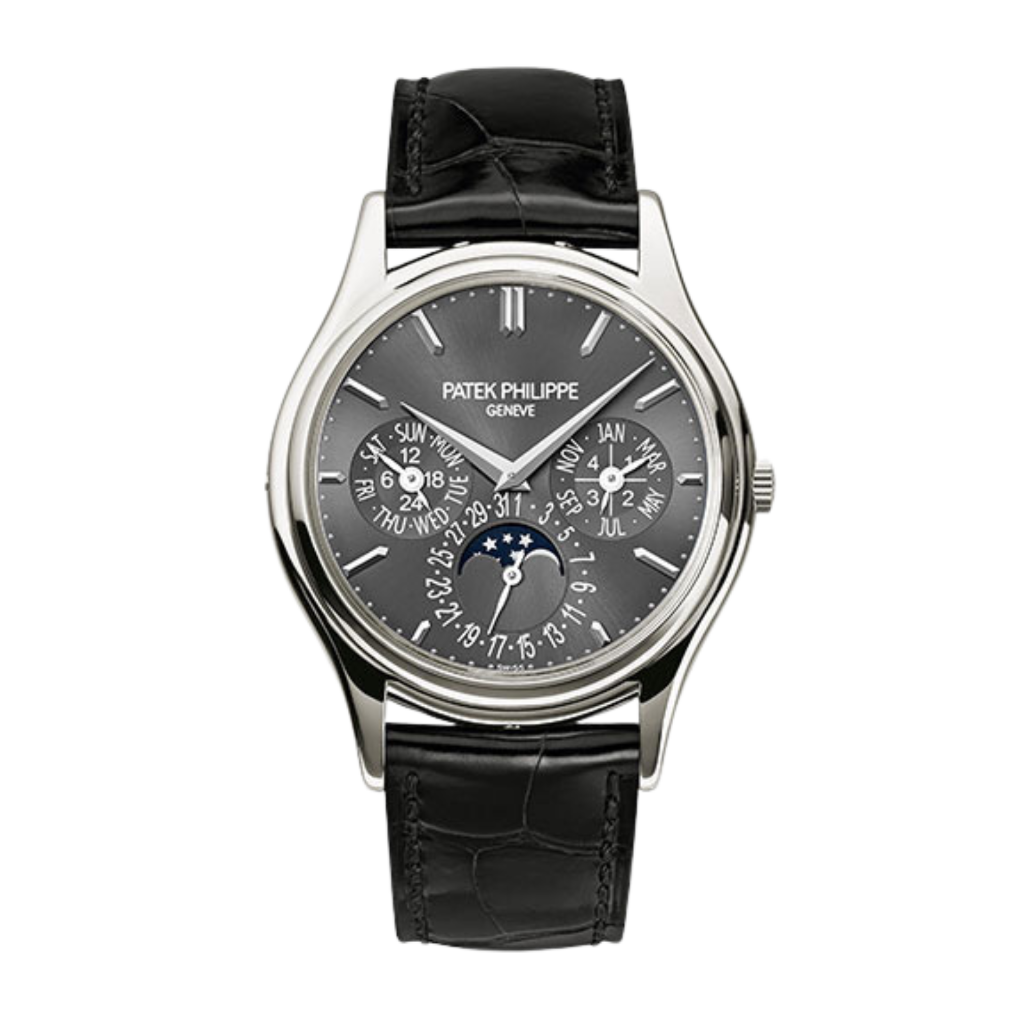 Perpetual Calendar Platinum Black Grey Dial 37mm Product Image