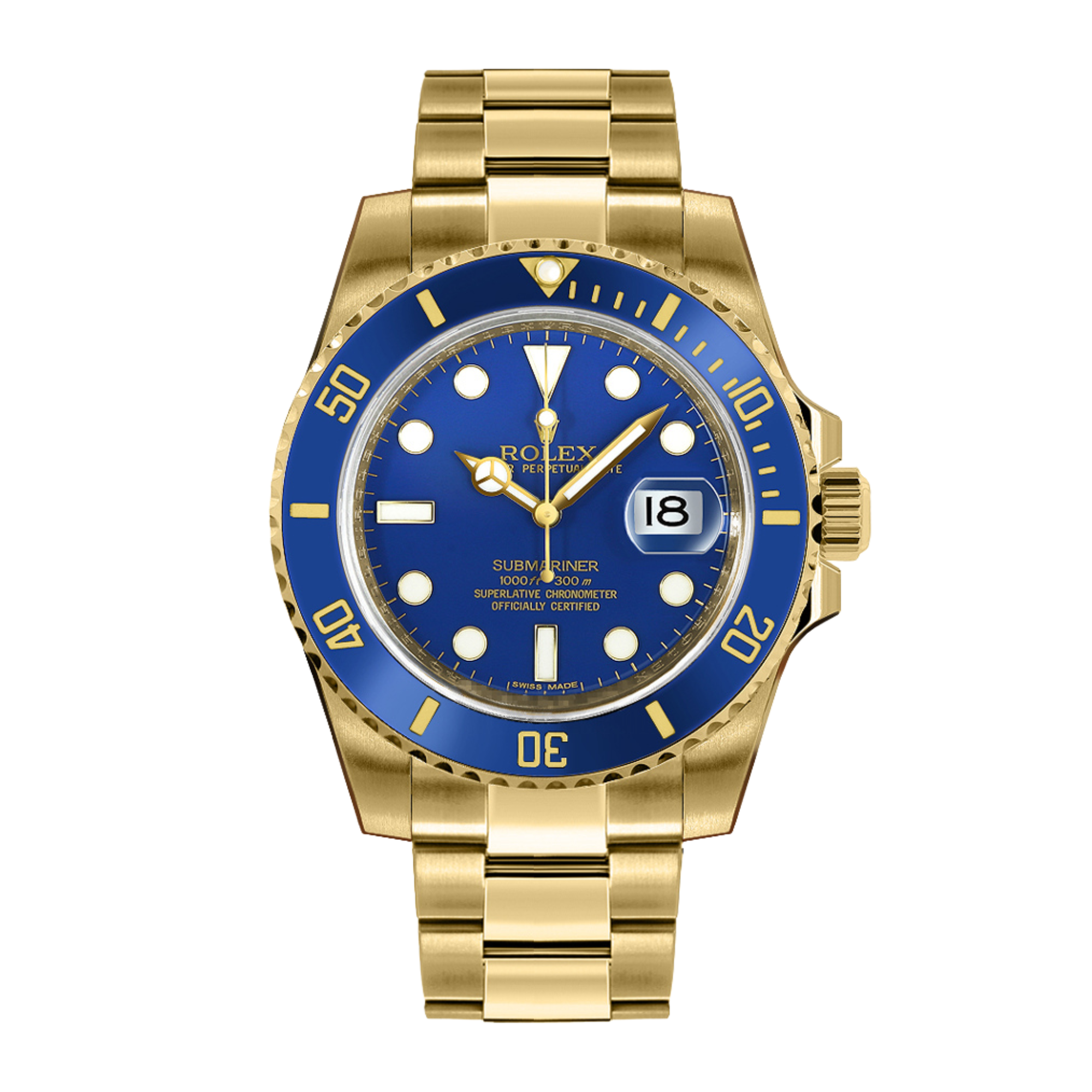 Submariner Date Yellow Gold Blue Dial 40mm Product Image 1