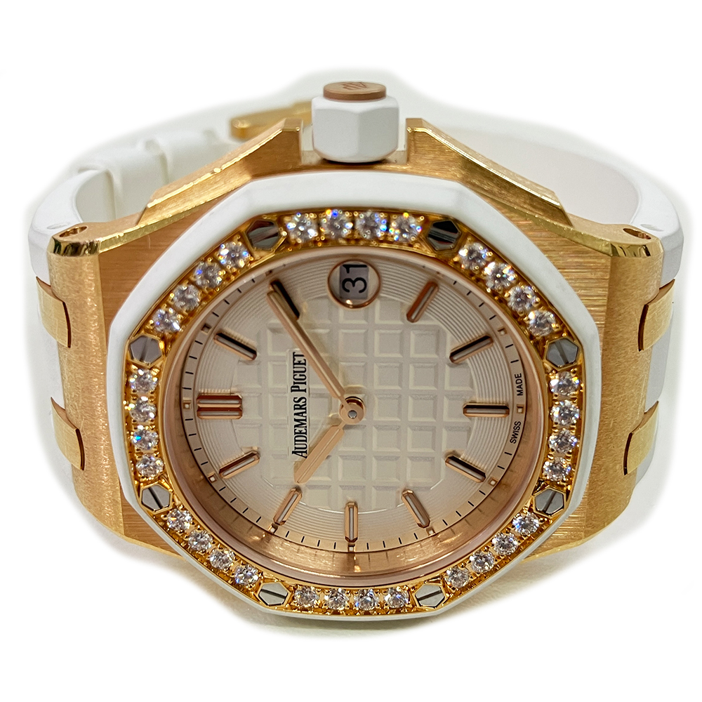 Royal Oak Offshore Quartz Rose Gold Diamond White Dial 37mm Product Image 3