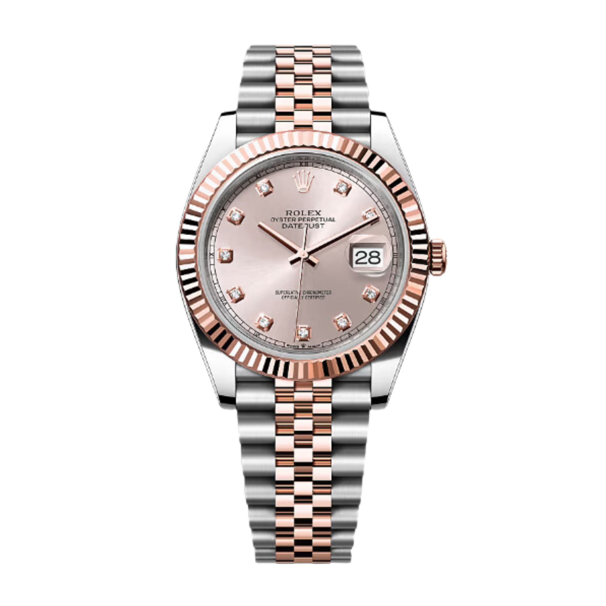 Datejust Rose Gold & Steel Jubilee Pink Dial 41mm Product Image