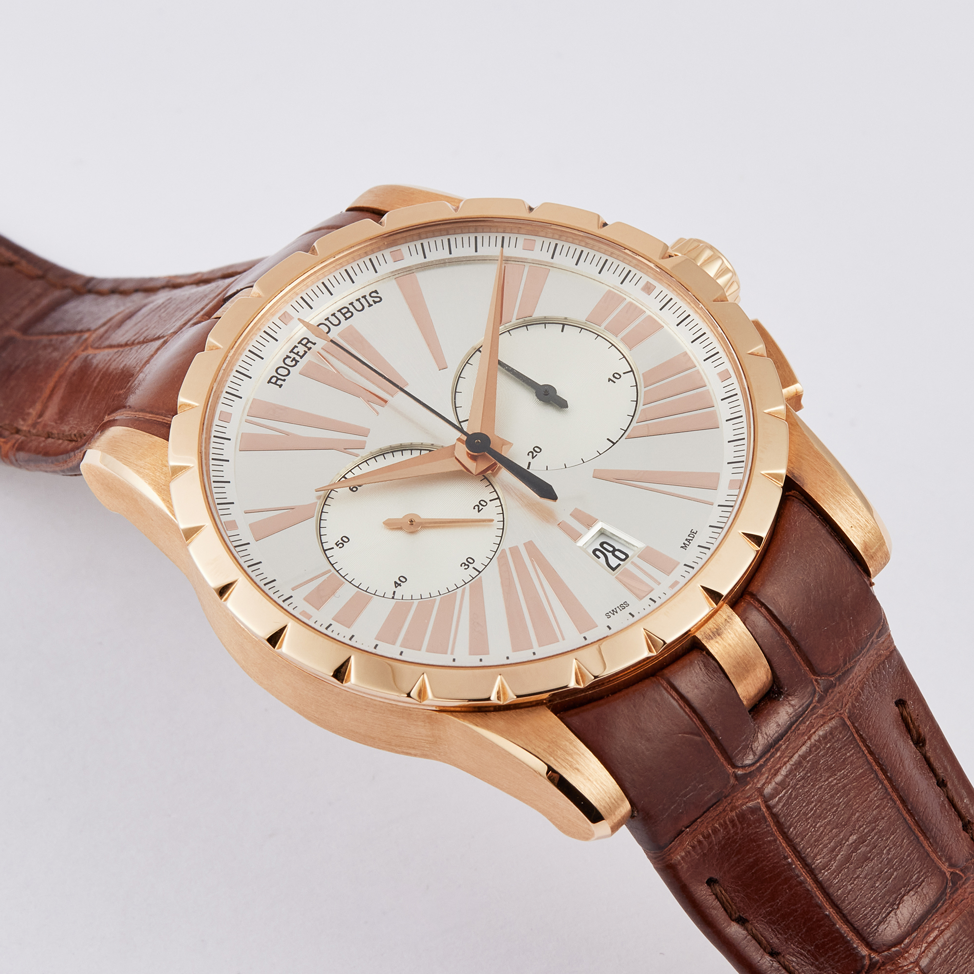 Excalibur Chronograph Rose Gold Silver Dial 42mm Product Image 2