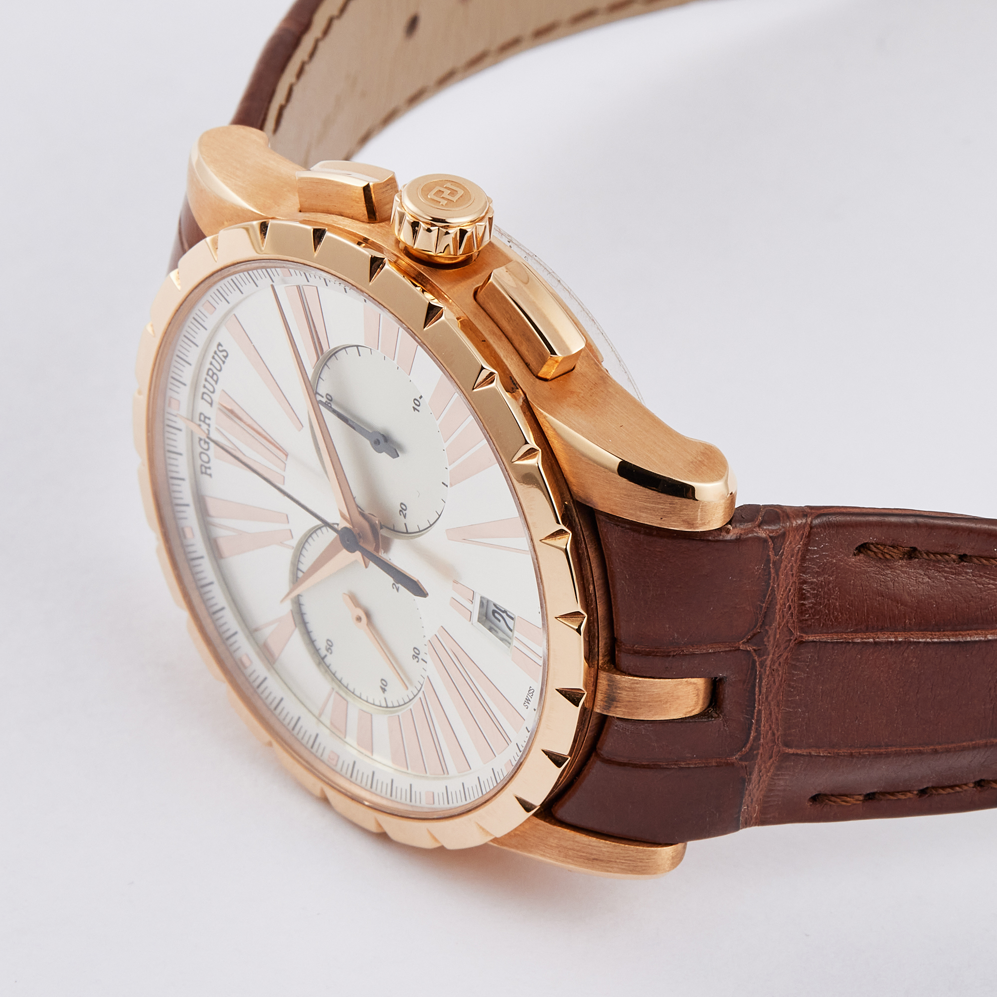 Excalibur Chronograph Rose Gold Silver Dial 42mm Product Image 3