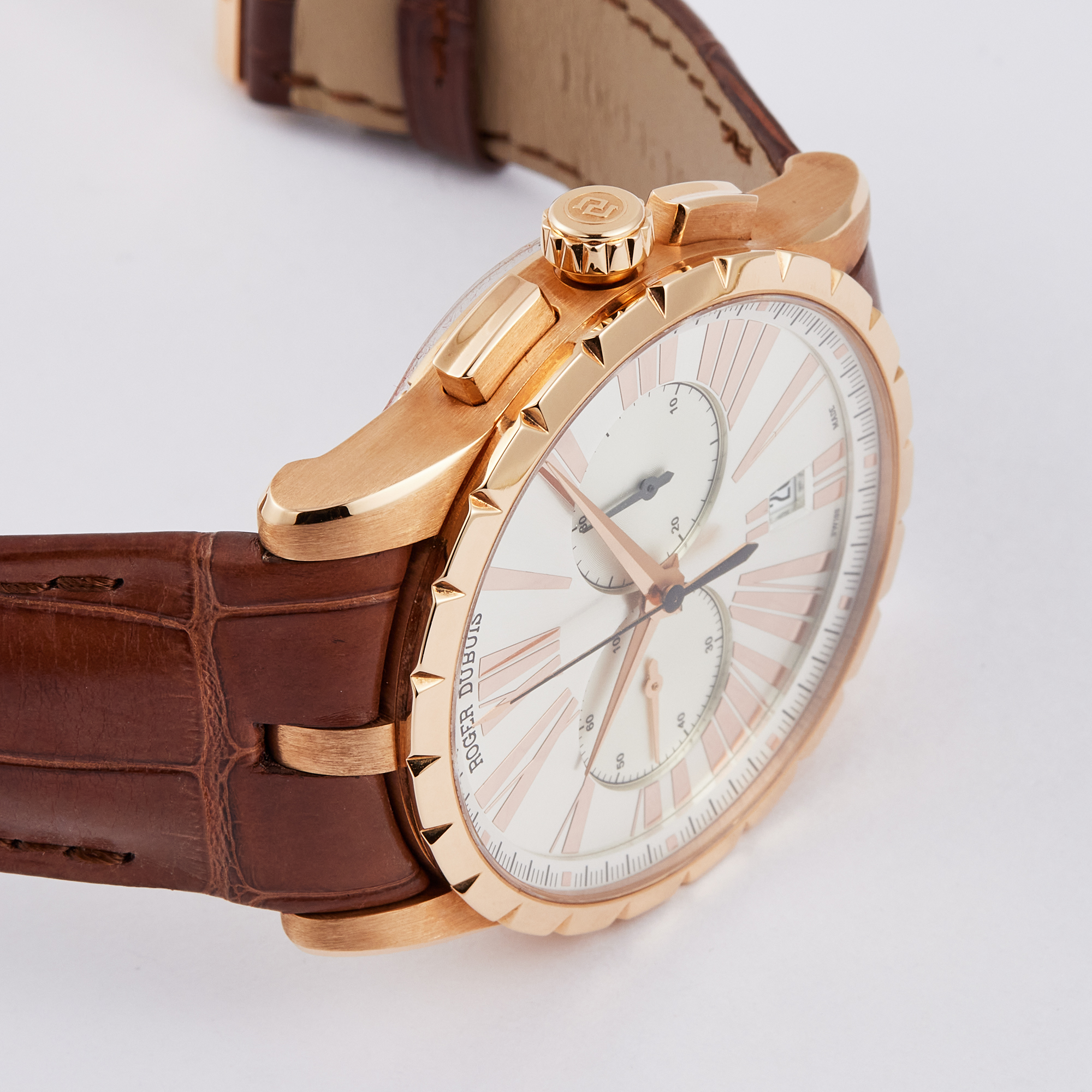 Excalibur Chronograph Rose Gold Silver Dial 42mm Product Image 4