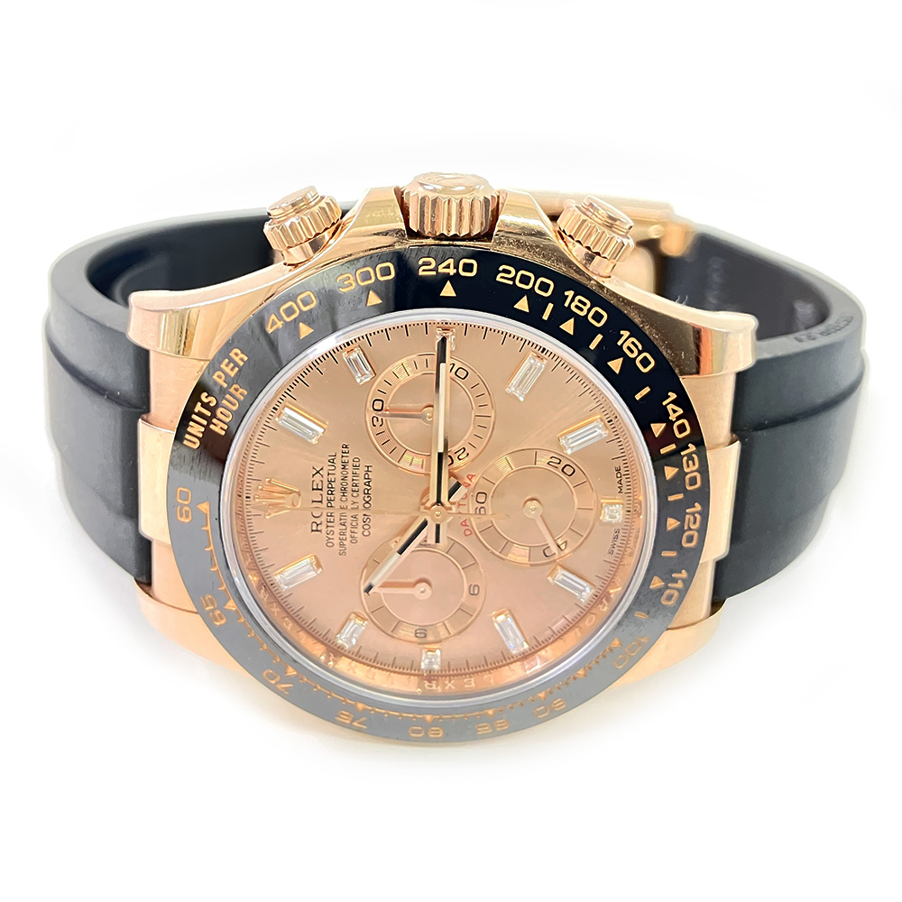 Daytona Rose Gold Baguette Oysterflex Pink Dial 40mm Product Image 4