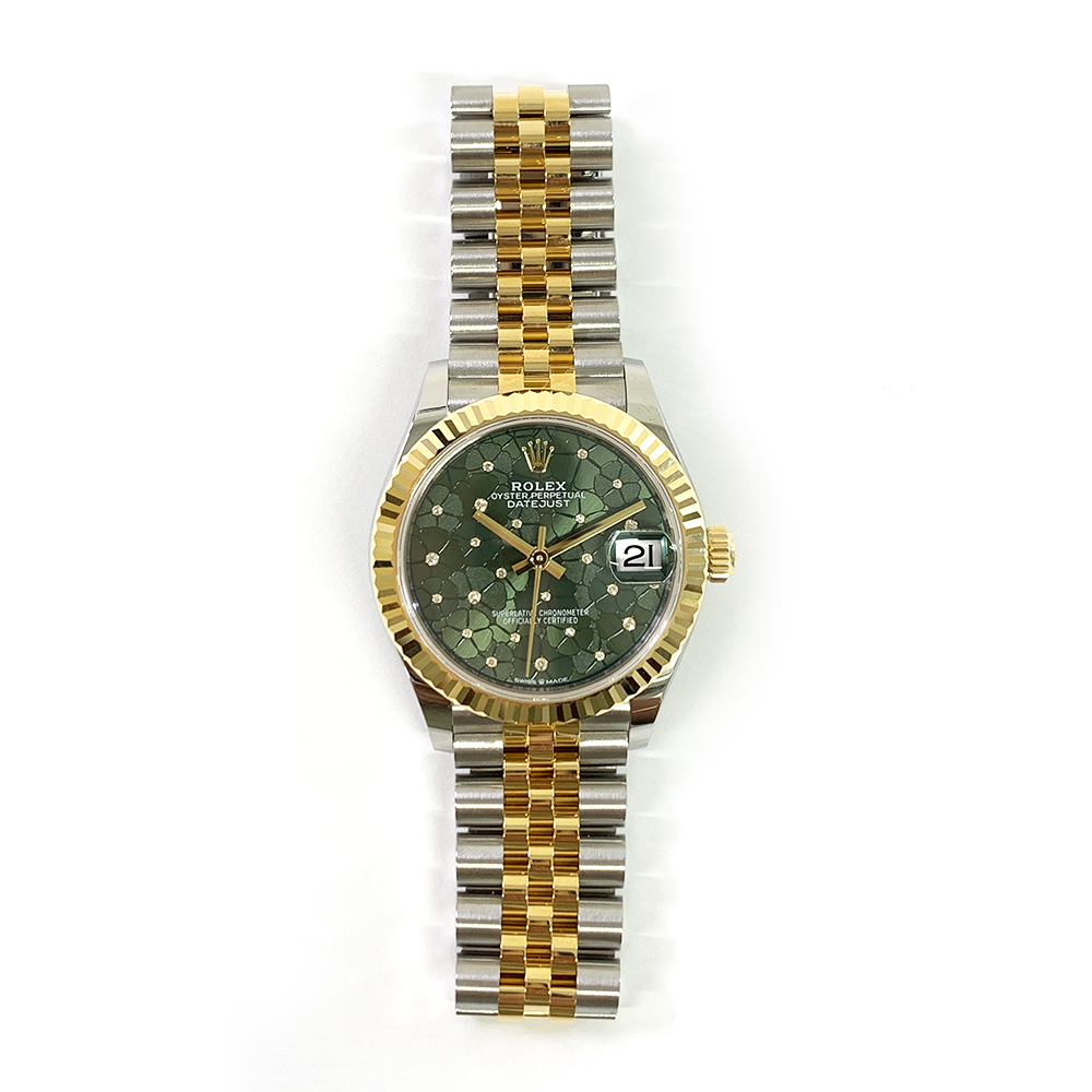 Datejust Yellow Gold & Steel Green Floral Dial 31mm Product Image 2