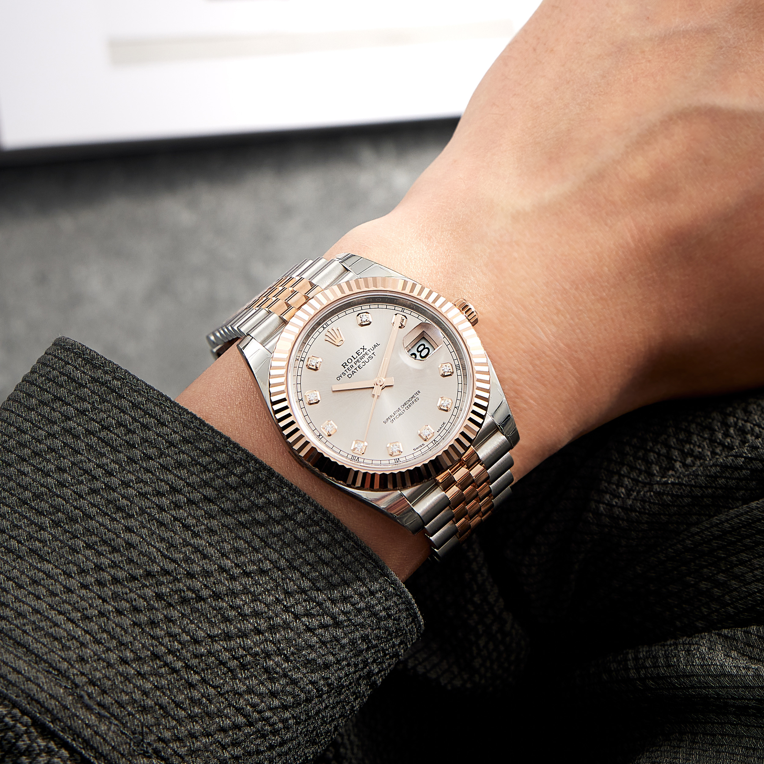 Datejust Rose Gold & Steel Jubilee Pink Dial 41mm Product Image