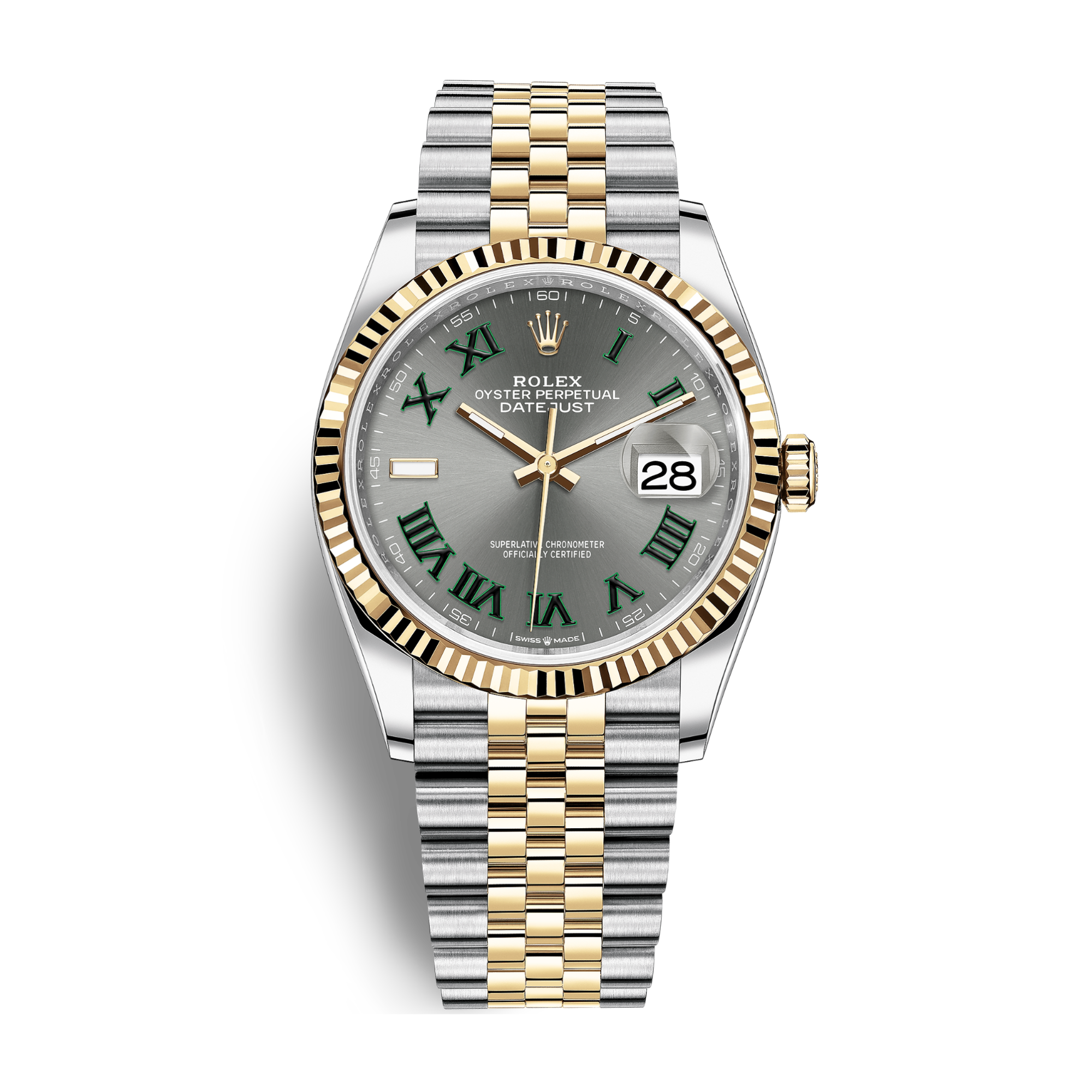 Datejust "Wimbledon" Yellow Gold & Steel Jubilee Grey Dial 36mm Product Image