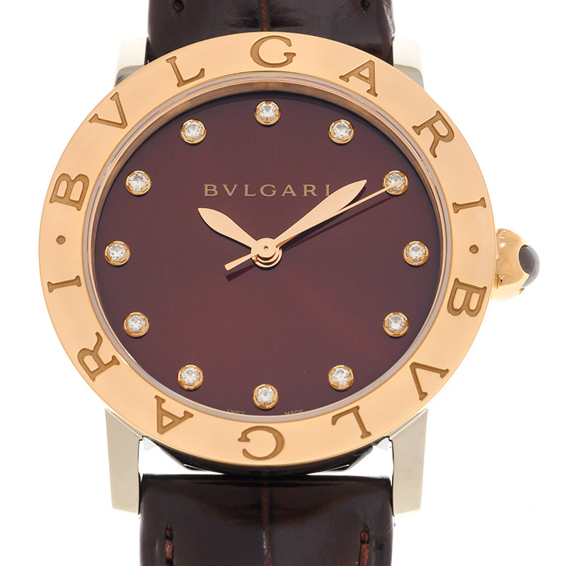 Bulgari Rose Gold & Steel Red Dial 33mm Product Image 2