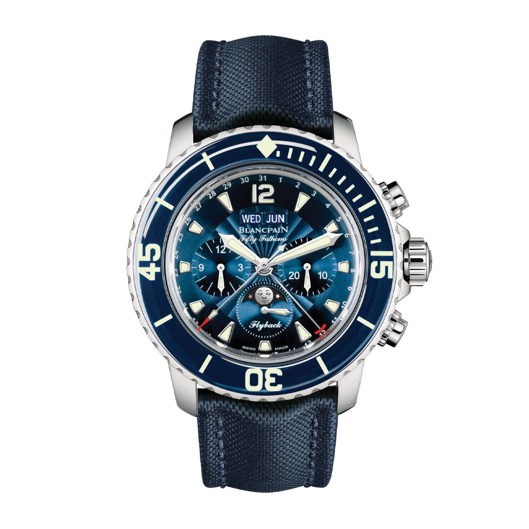 Fifty Fathoms Chronograph Quantieme Complet Steel Blue Dial 45mm Product Image