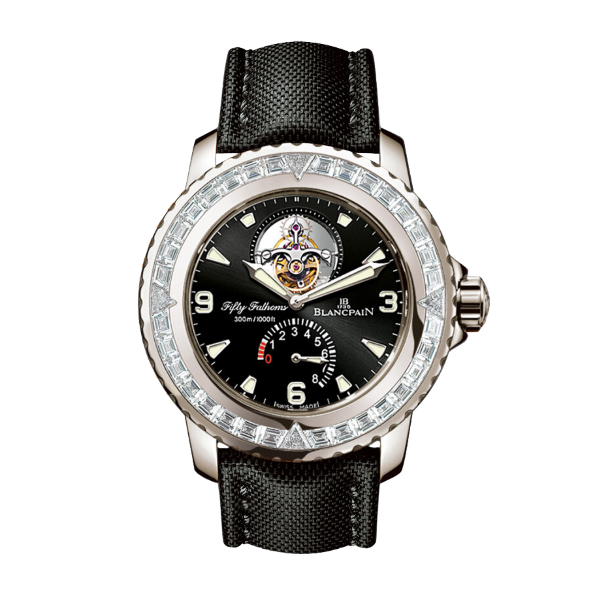 Fifty Fathoms Tourbillon 8 Jours White Gold Diamond Black Dial 45mm Product Image