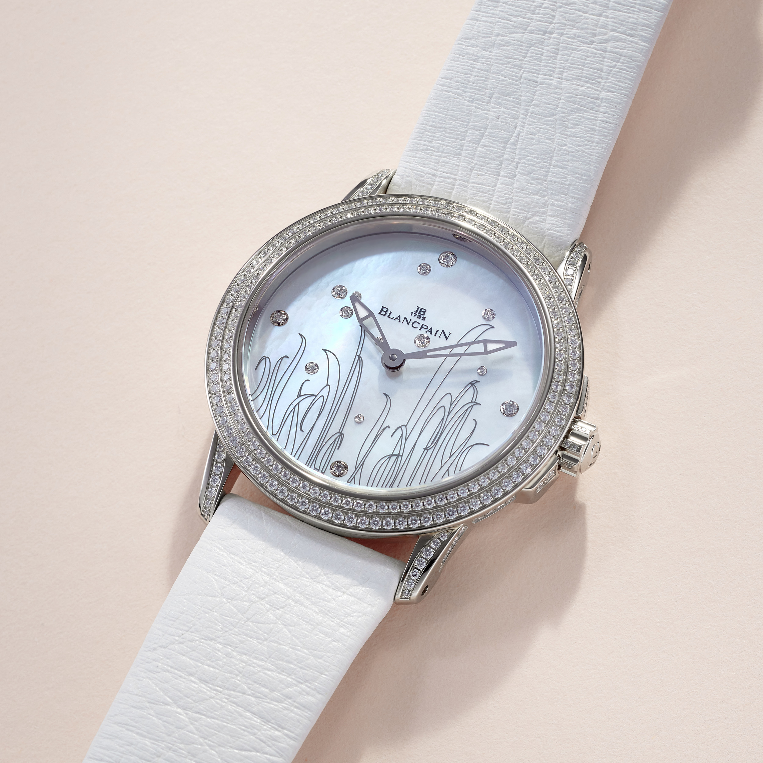 Ultra Slim White Gold Diamond Mother of Pearl Dial 34mm Product Image