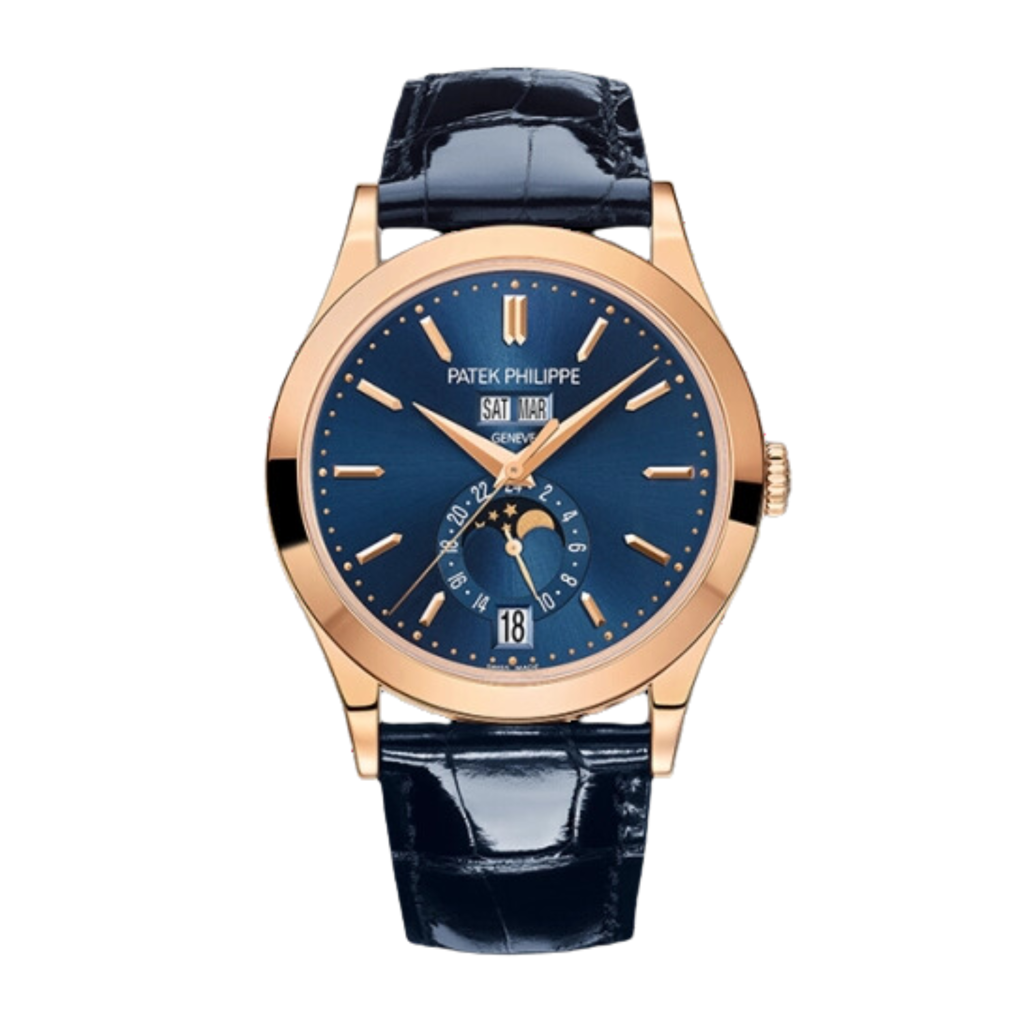 Annual Calendar Rose Gold Blue Dial 38mm Product Image