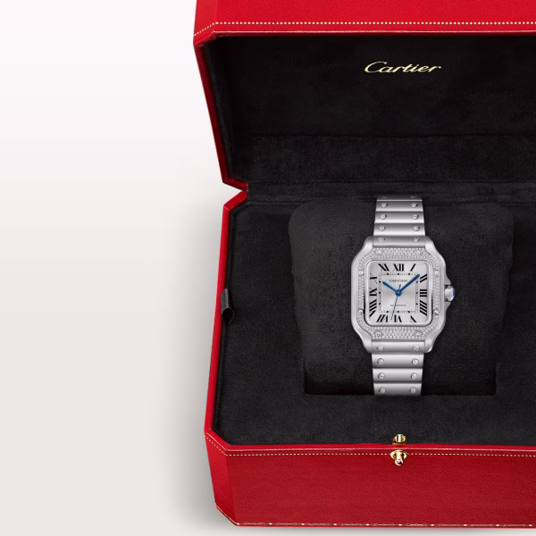 Santos de Cartier Steel Diamond Silver Dial 35mm Product Image 5
