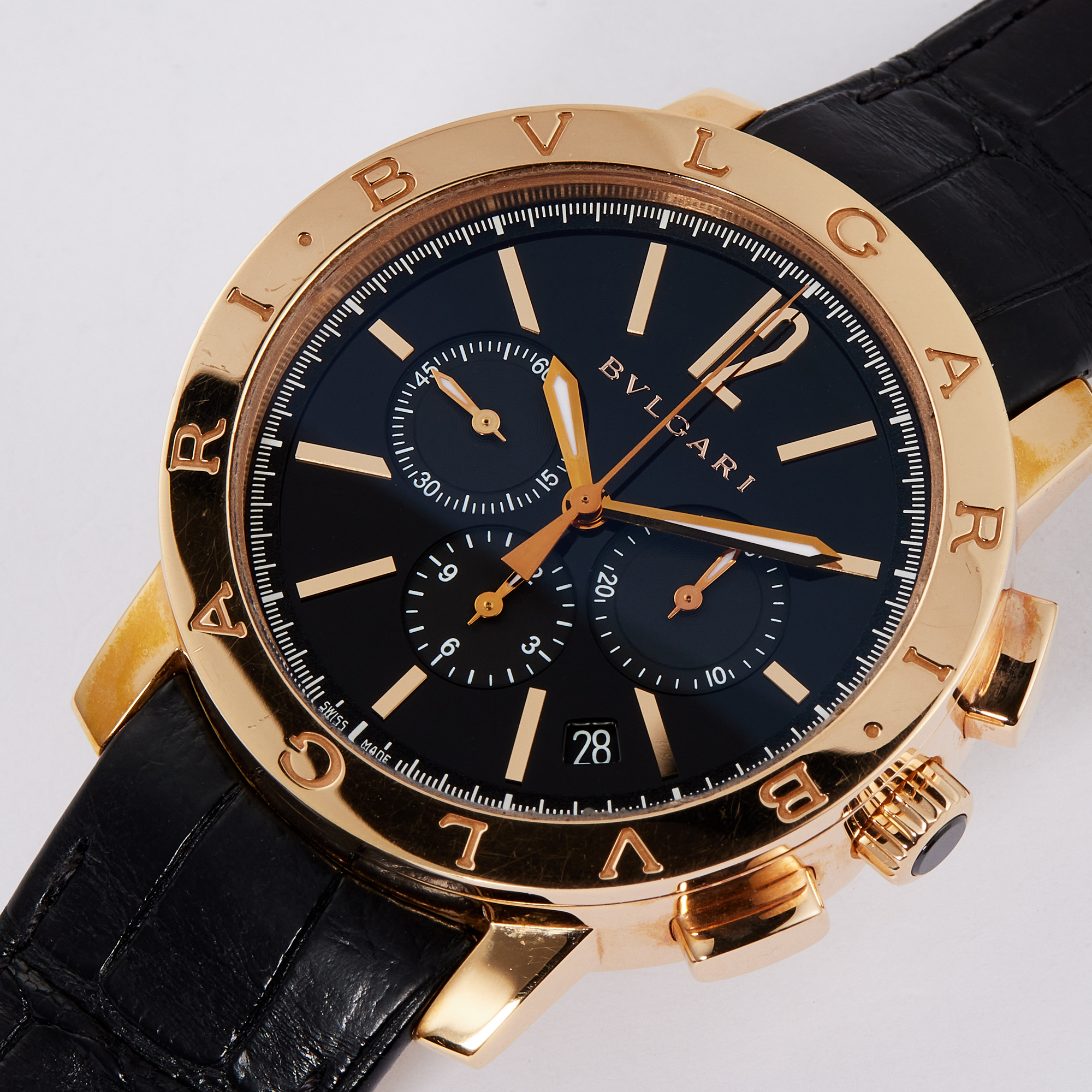 Bulgari Velocissimo Chronograph Rose Gold Black Dial 41mm Product Image 10