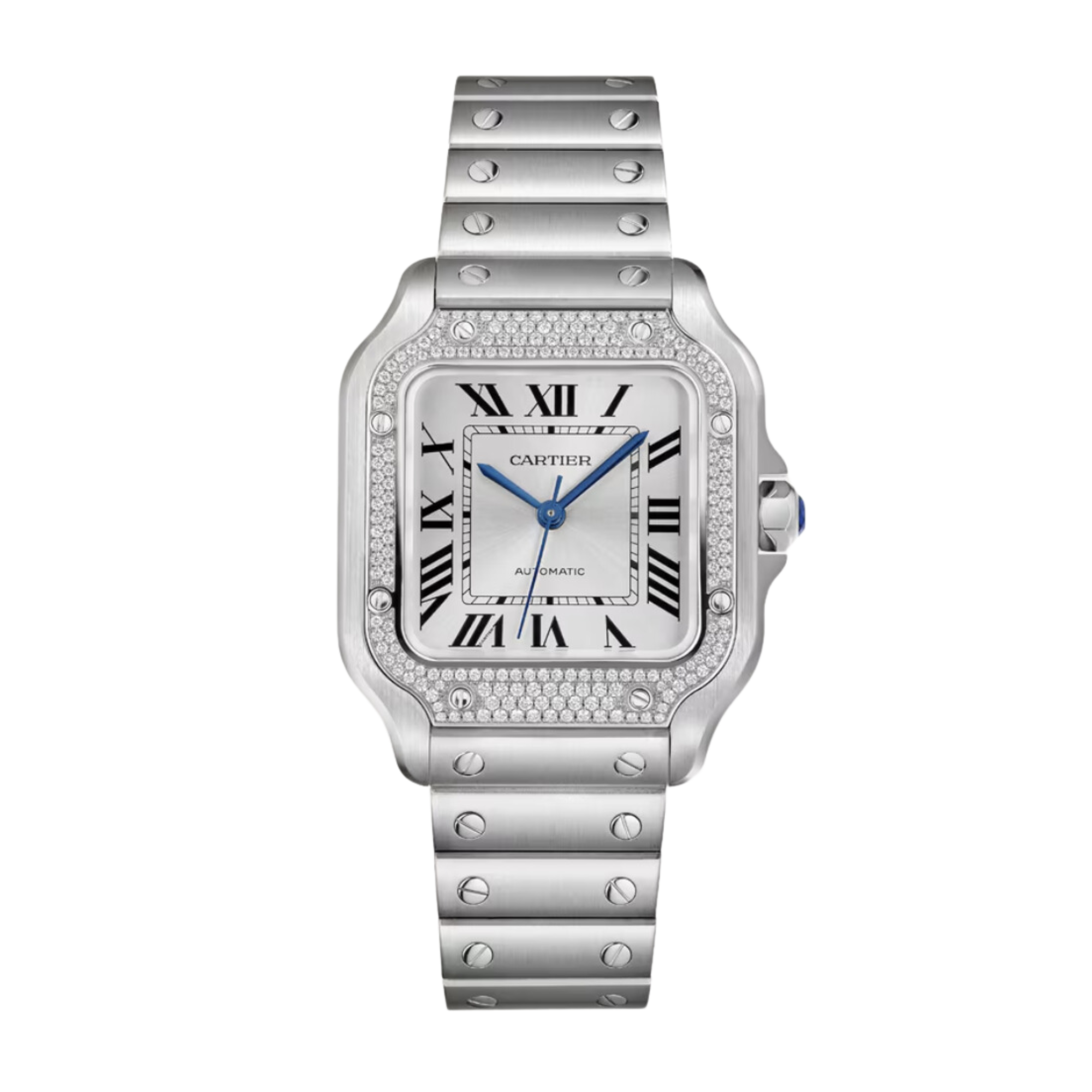 Santos de Cartier Steel Diamond Silver Dial 35mm Product Image 1