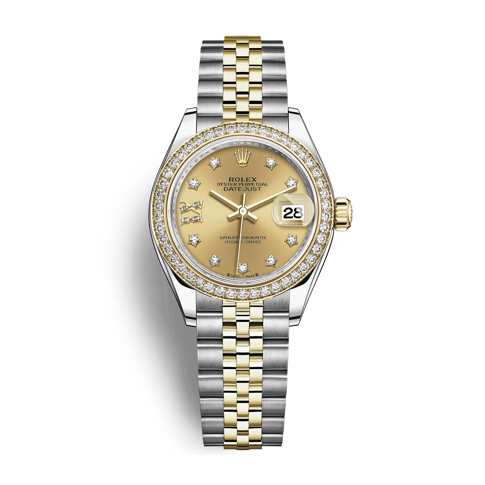 Lady-Datejust Yellow Gold & Steel Diamond Champagne Dial 28mm Product Image