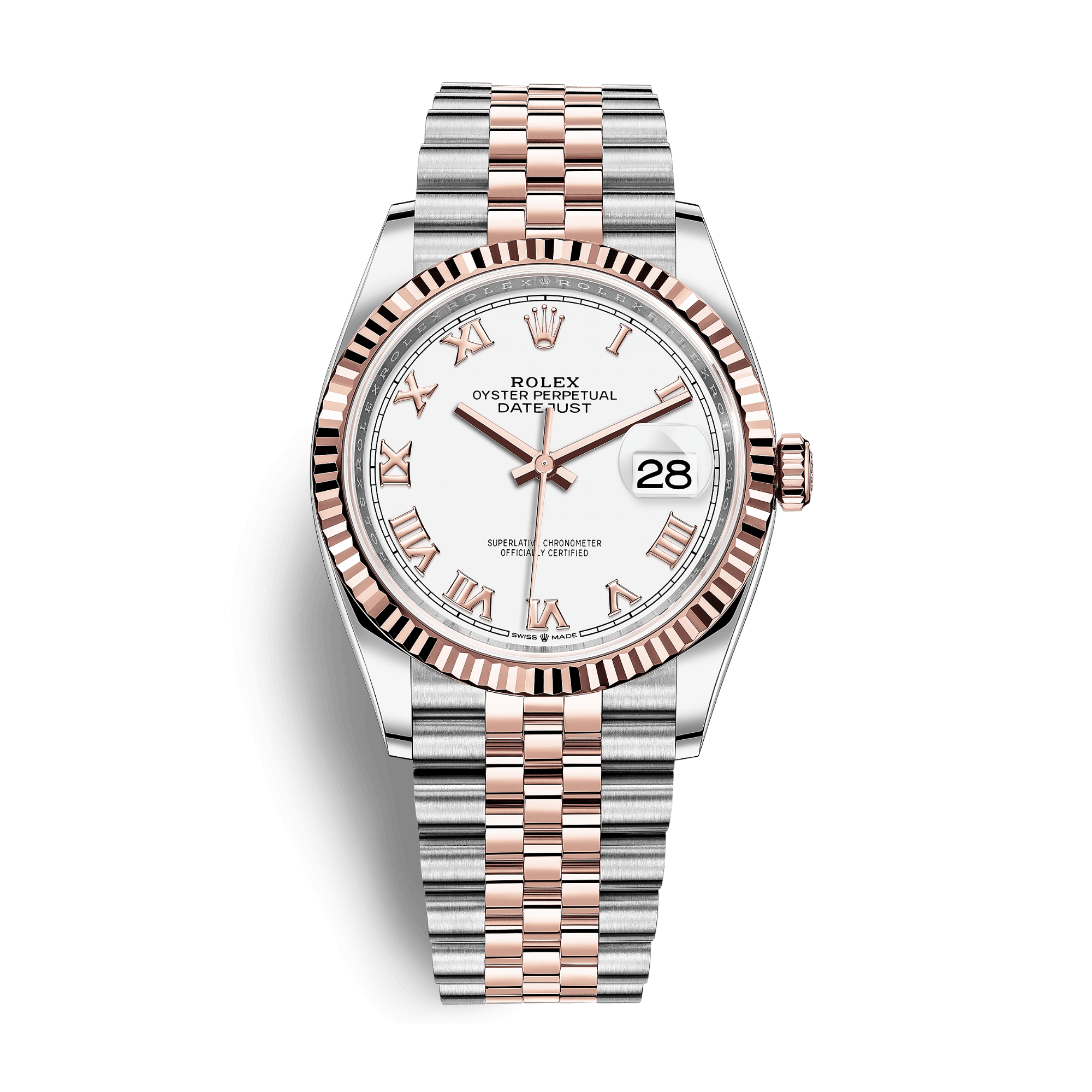 Datejust Rose Gold & Steel Jubilee White Dial 36mm Product Image