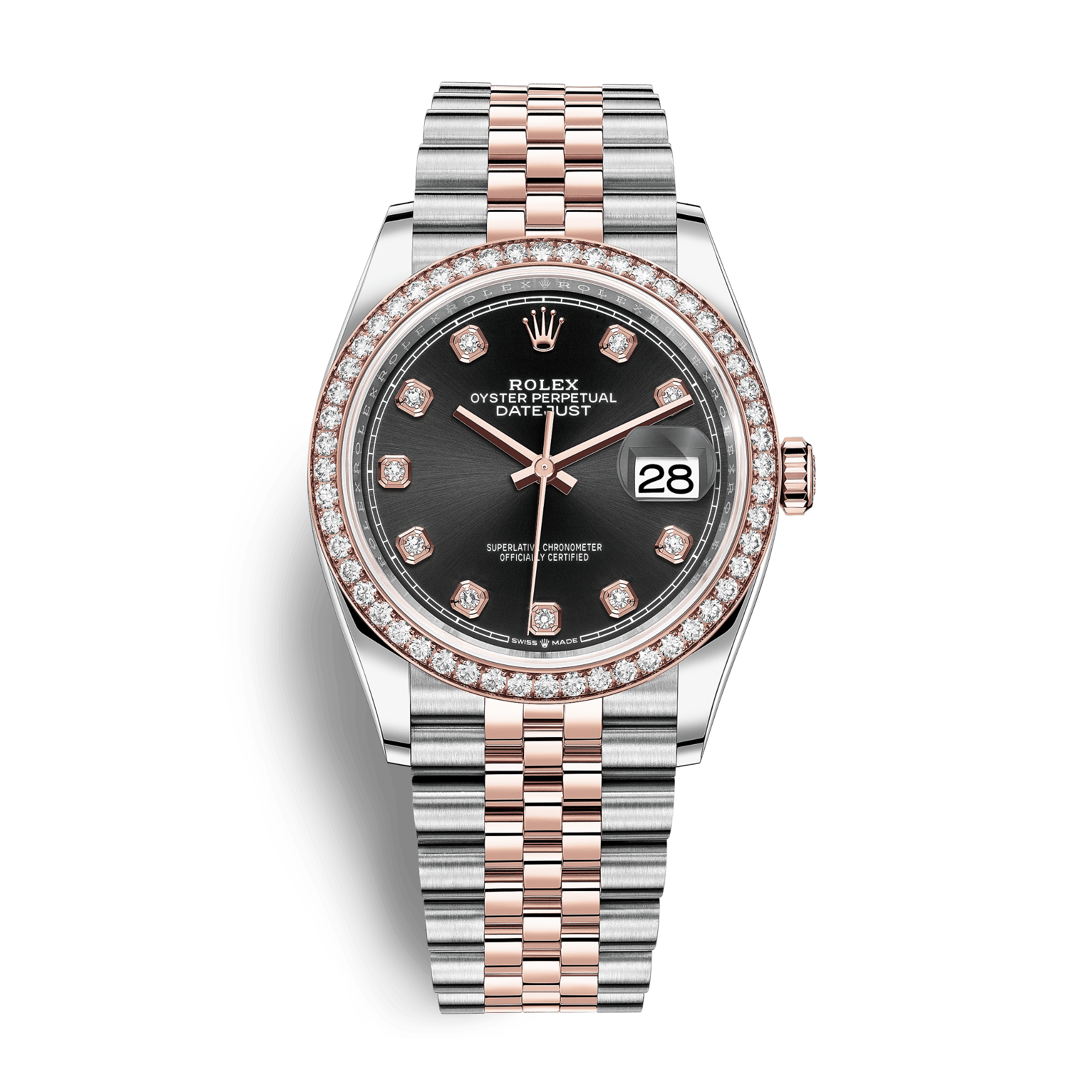 Datejust Rose Gold & Steel Diamond Jubilee Black Dial 36mm Product Image