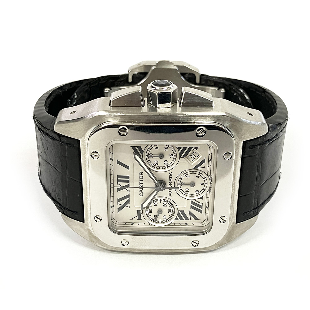 Santos 100 Chronograph Steel White Dial 42mm Product Image 3