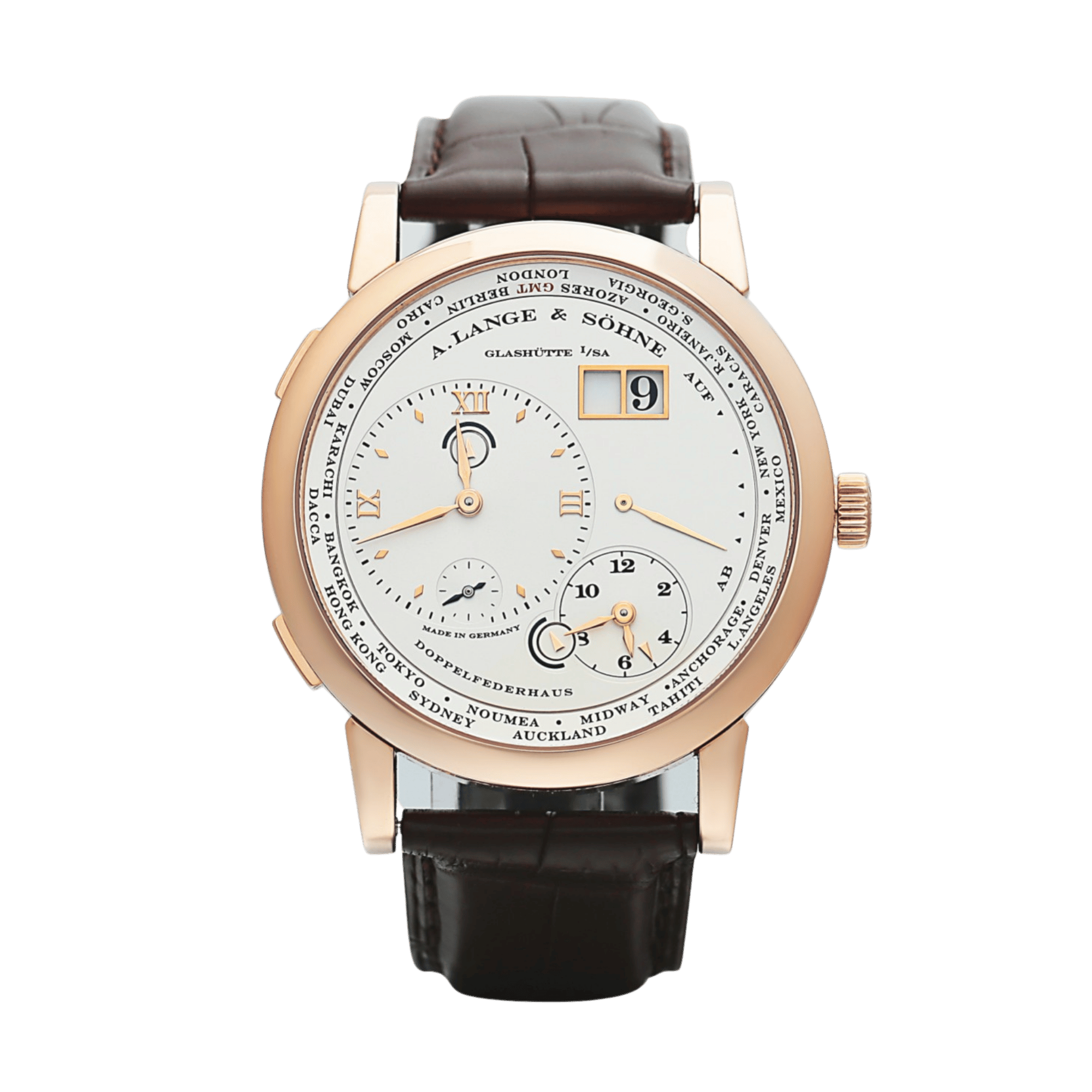 Lange 1 Timezone Rose Gold Silver Dial 41mm Product Image 1