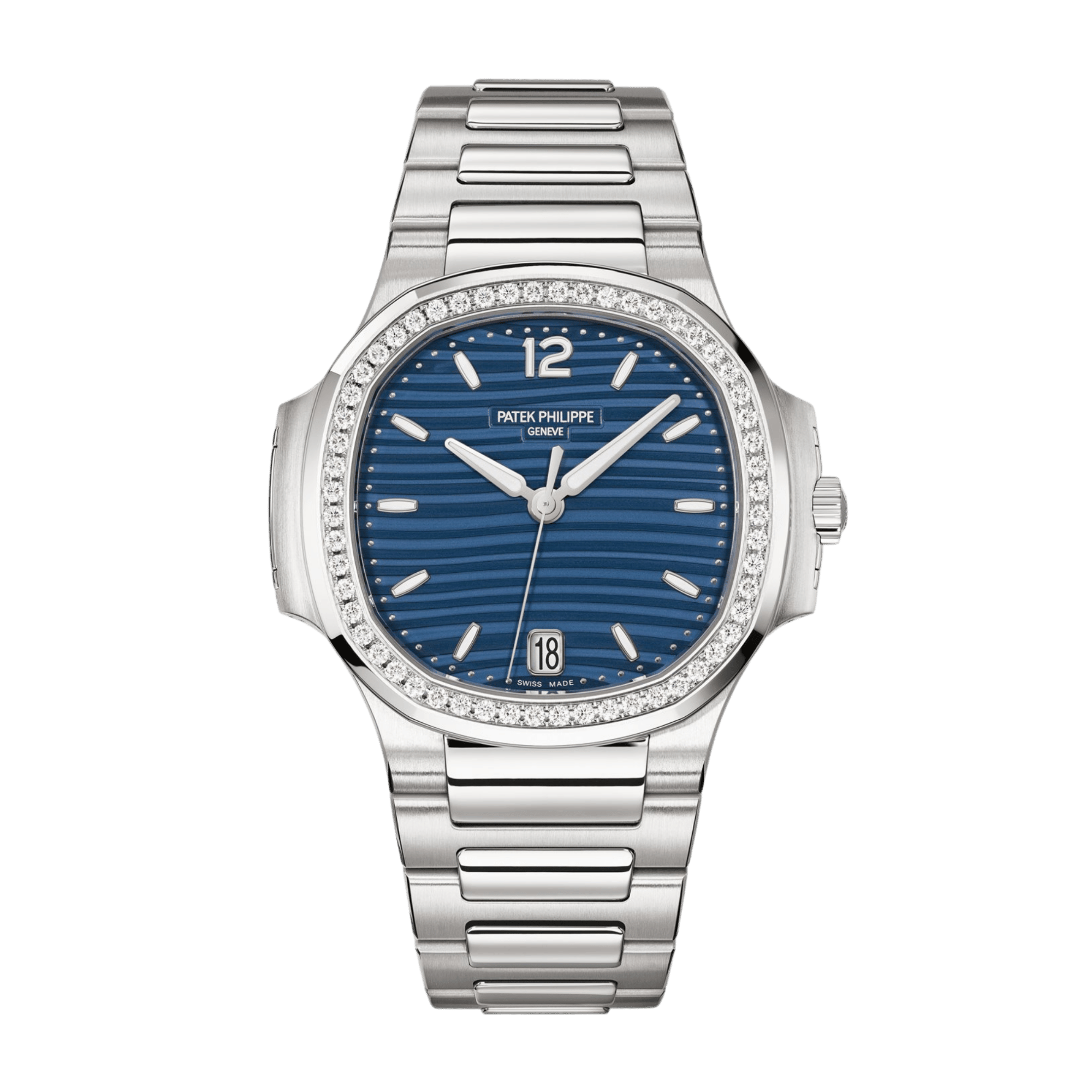 Nautilus Ladies Steel Diamond Blue Dial 35mm Product Image 1