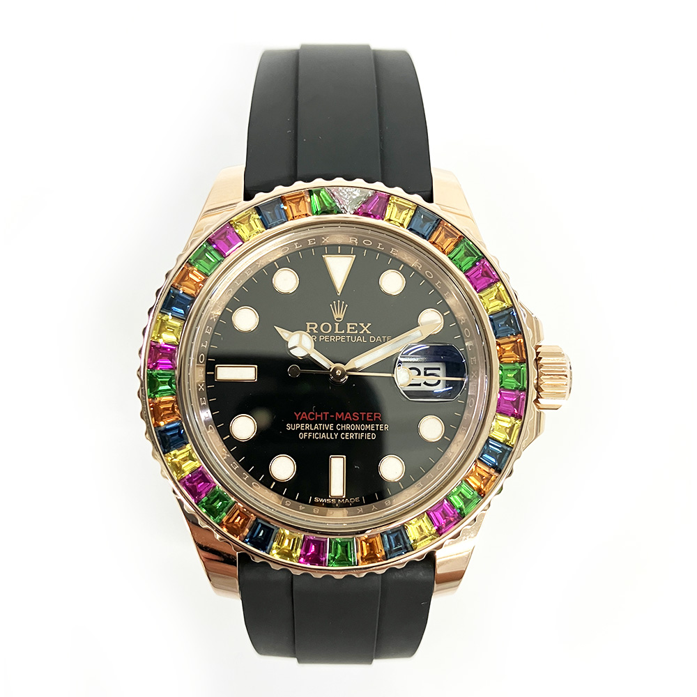 Yacht-Master Rose Gold Rainbow Sapphire Black Dial 40mm Product Image 2