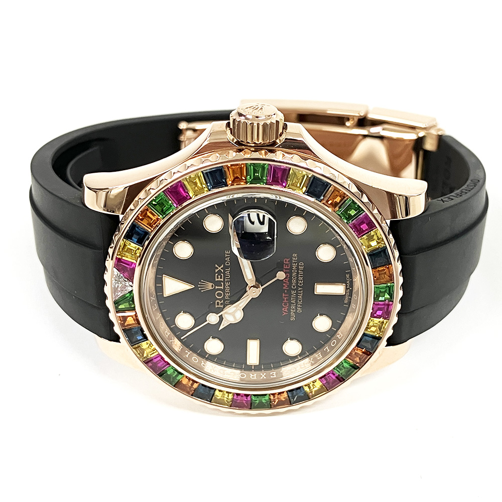 Yacht-Master Rose Gold Rainbow Sapphire Black Dial 40mm Product Image 3