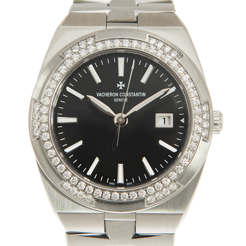 Overseas Quartz Steel Diamond Black Dial 33mm Product Image 3