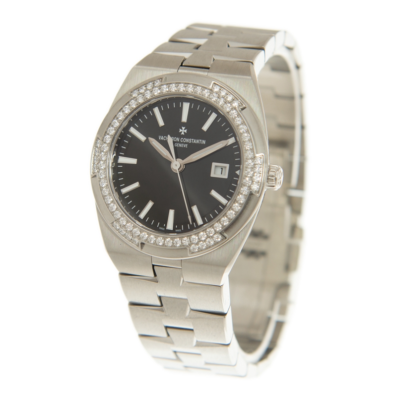 Overseas Quartz Steel Diamond Black Dial 33mm Product Image 2
