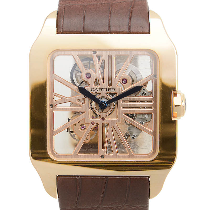 Santos de Cartier Rose Gold Skeleton Dial 38mm Product Image 3