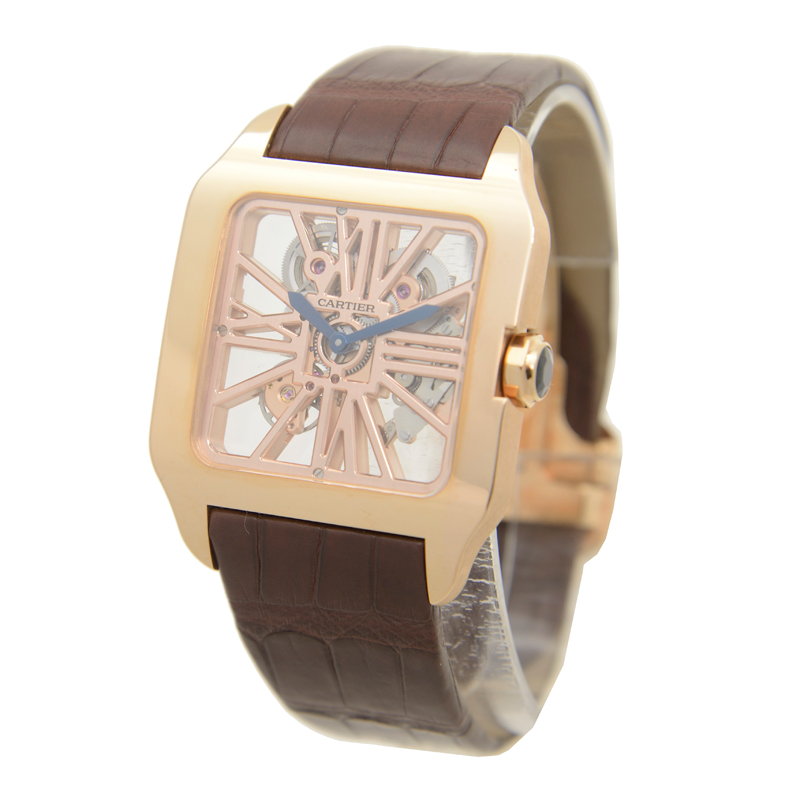 Santos de Cartier Rose Gold Skeleton Dial 38mm Product Image 2