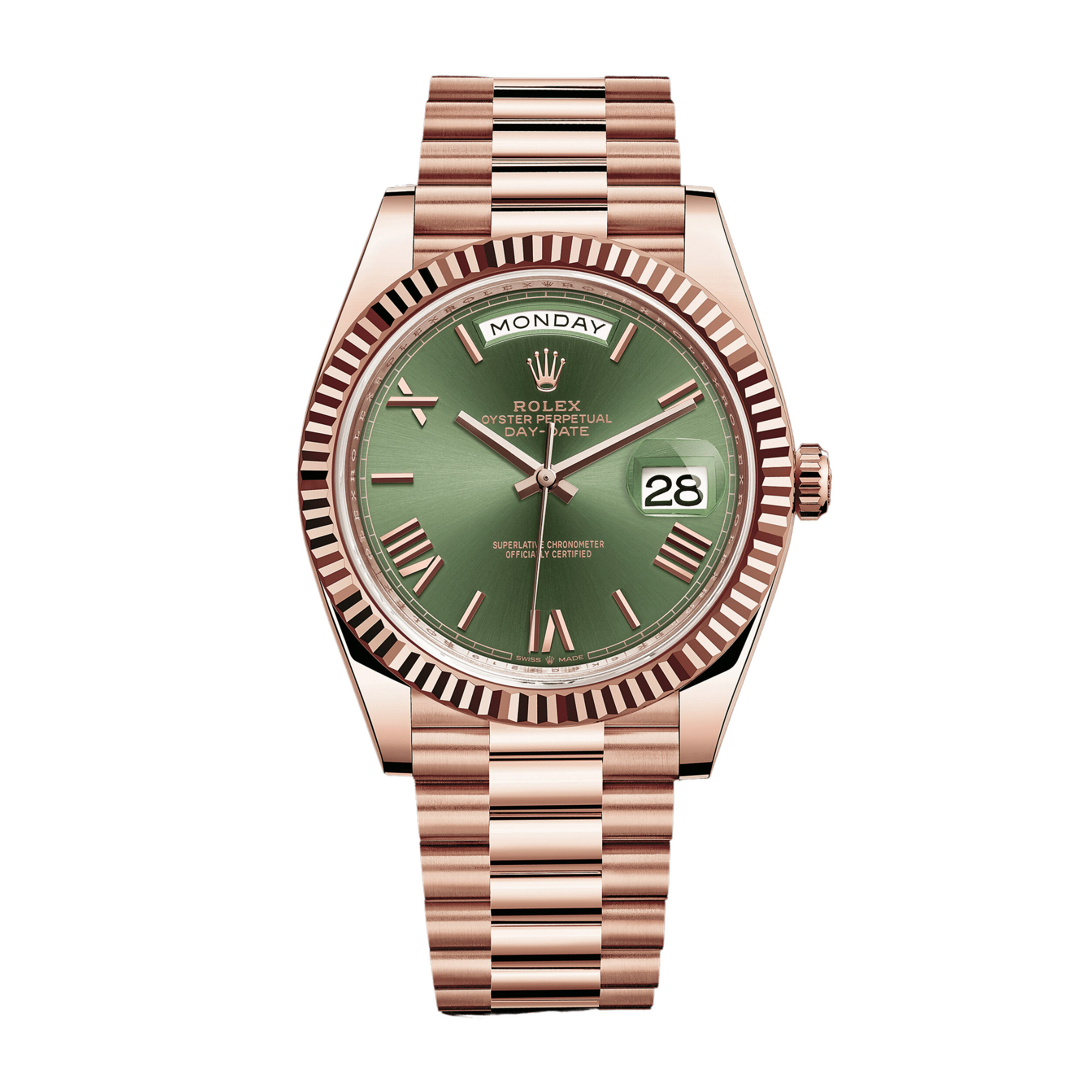 Day-Date Rose Gold Green Olive Dial 40mm Product Image