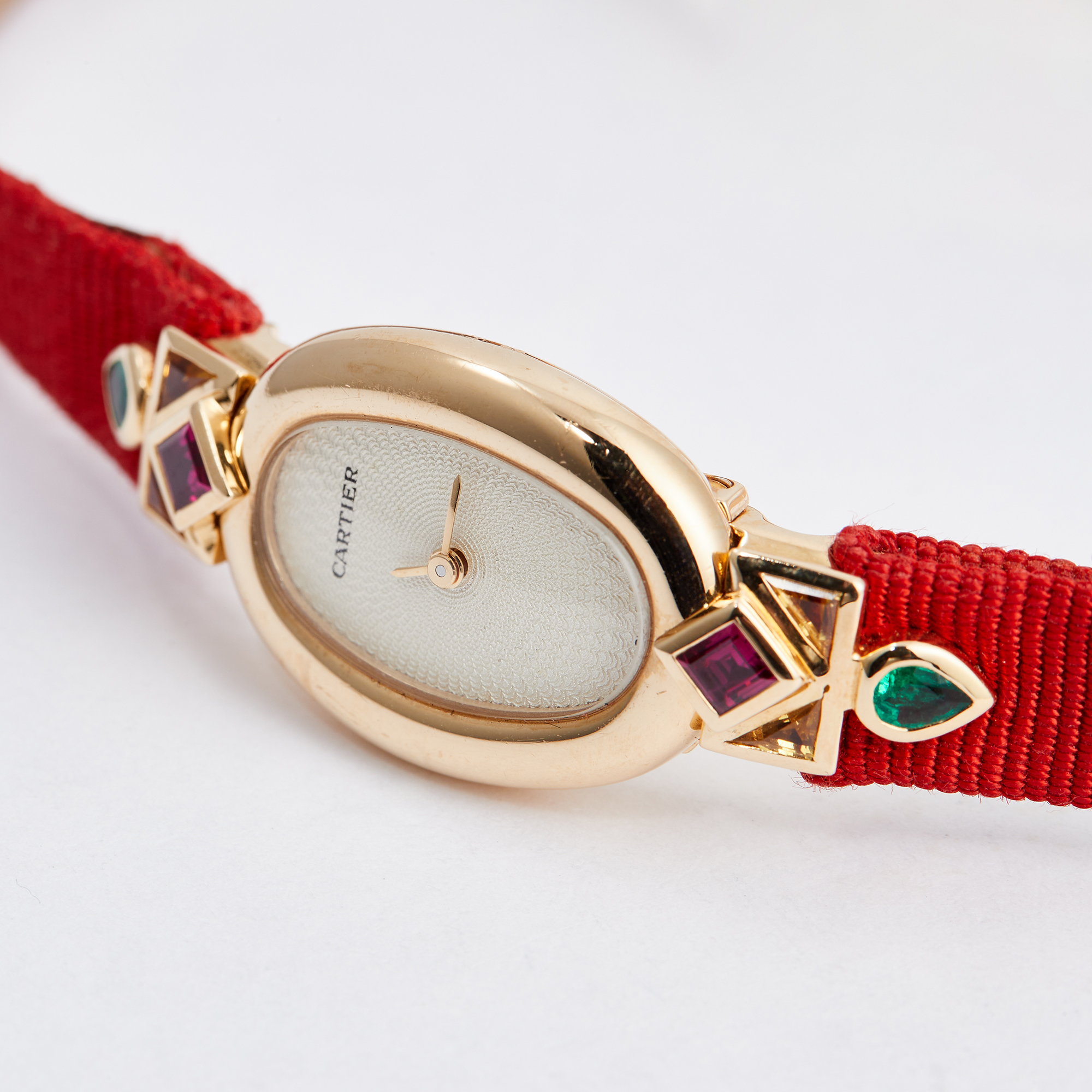 Baignoire Mini Yellow Gold Ruby & Emerald White Dial Product Image 2