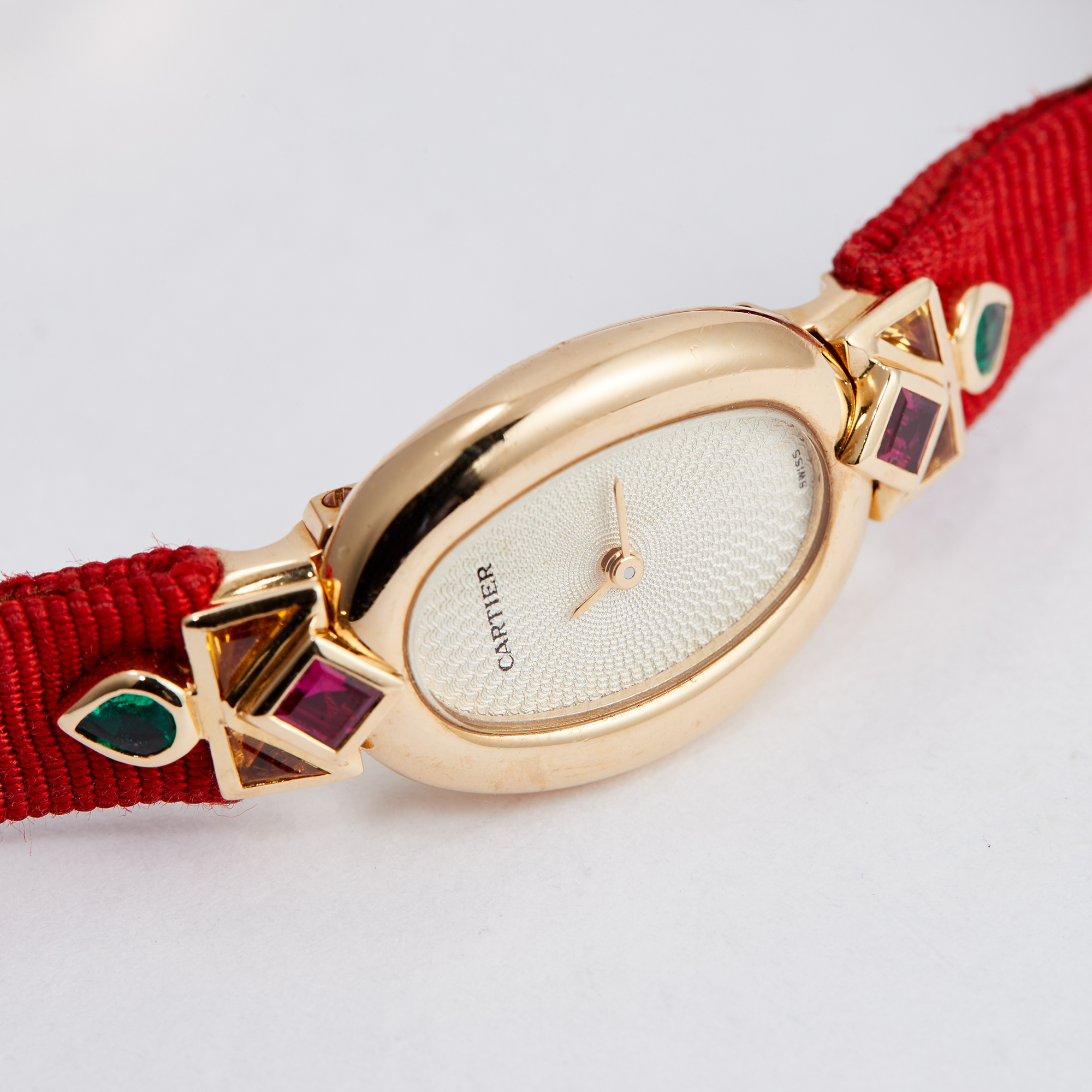 Baignoire Mini Yellow Gold Ruby & Emerald White Dial Product Image 3