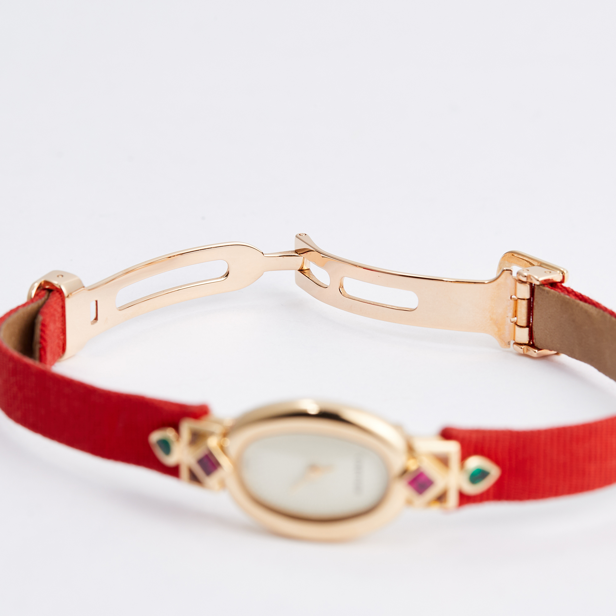 Baignoire Mini Yellow Gold Ruby & Emerald White Dial Product Image 8