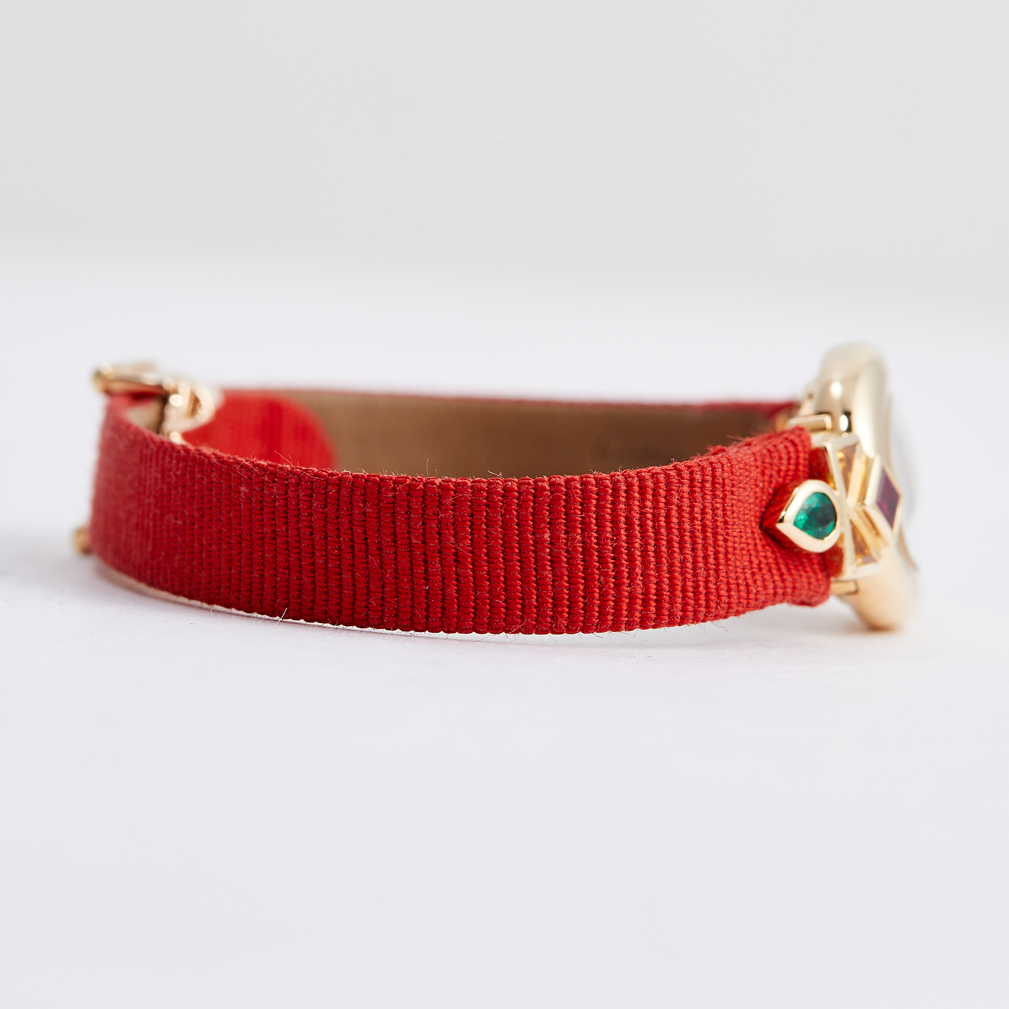 Baignoire Mini Yellow Gold Ruby & Emerald White Dial Product Image 12