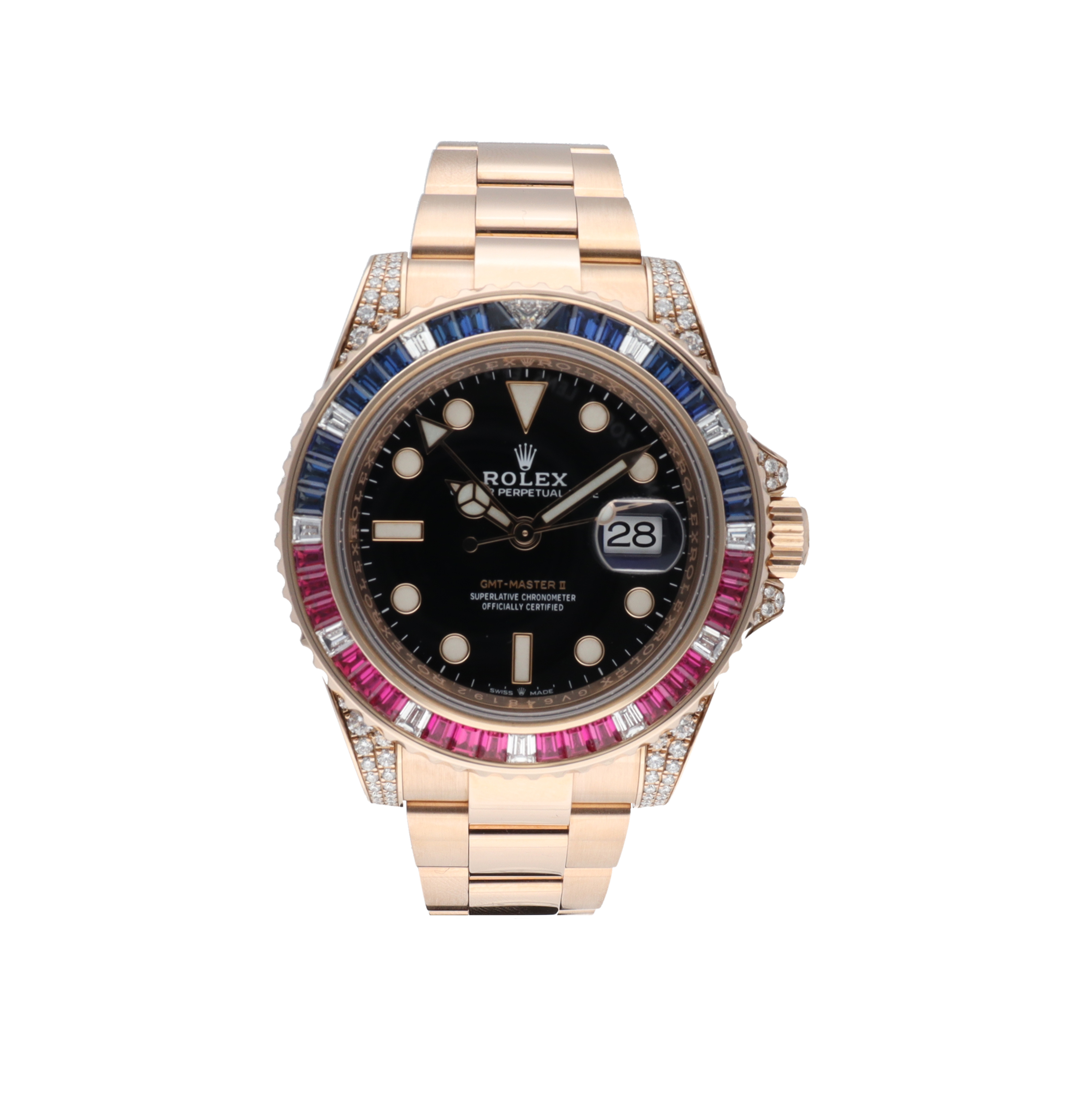 GMT-Master II Rose Gold Diamond Black Dial 40mm Product Image 1