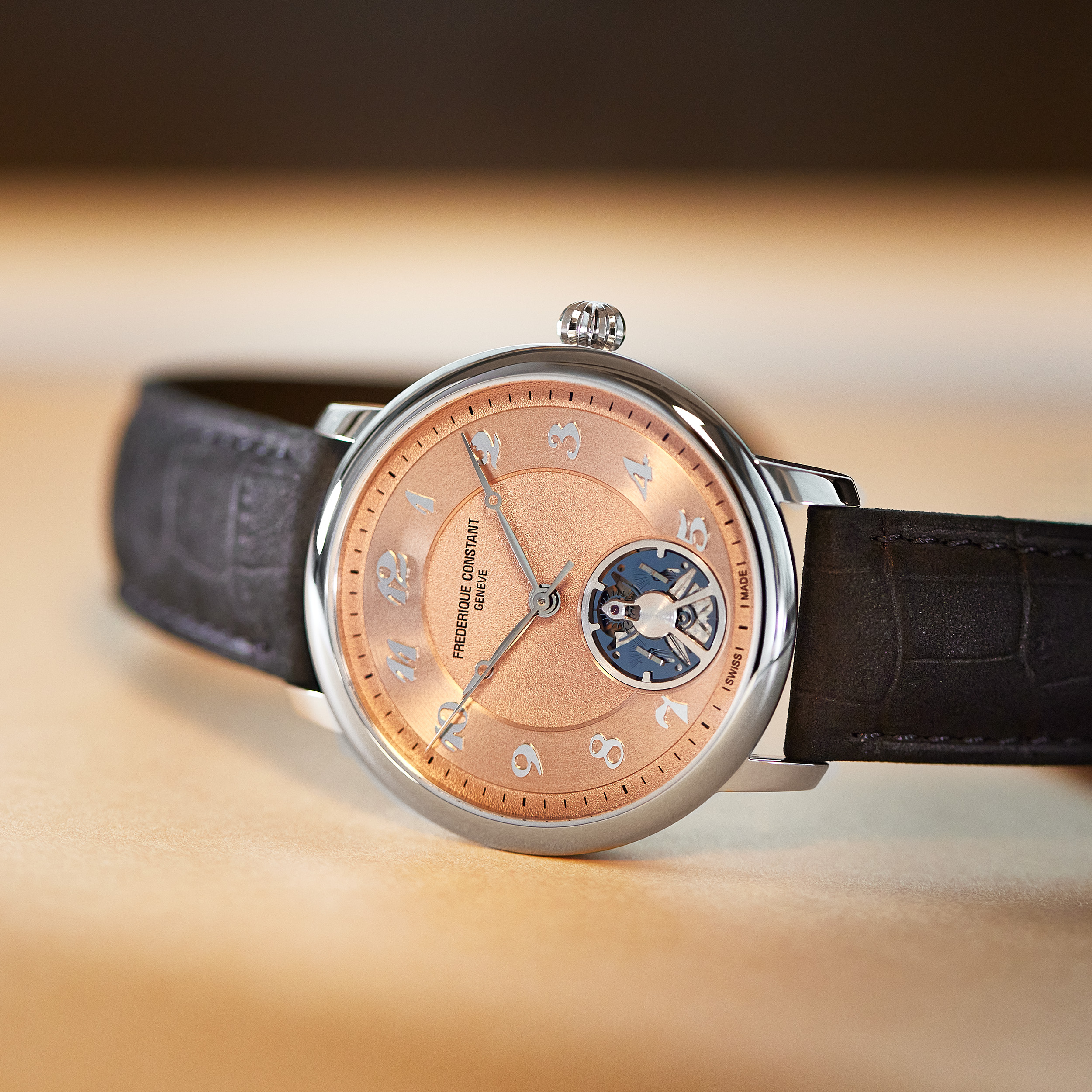 Frederique Constant x Revolution Slimline Monolithic Limited Edition Steel Salmon Dial 40mm Product Image