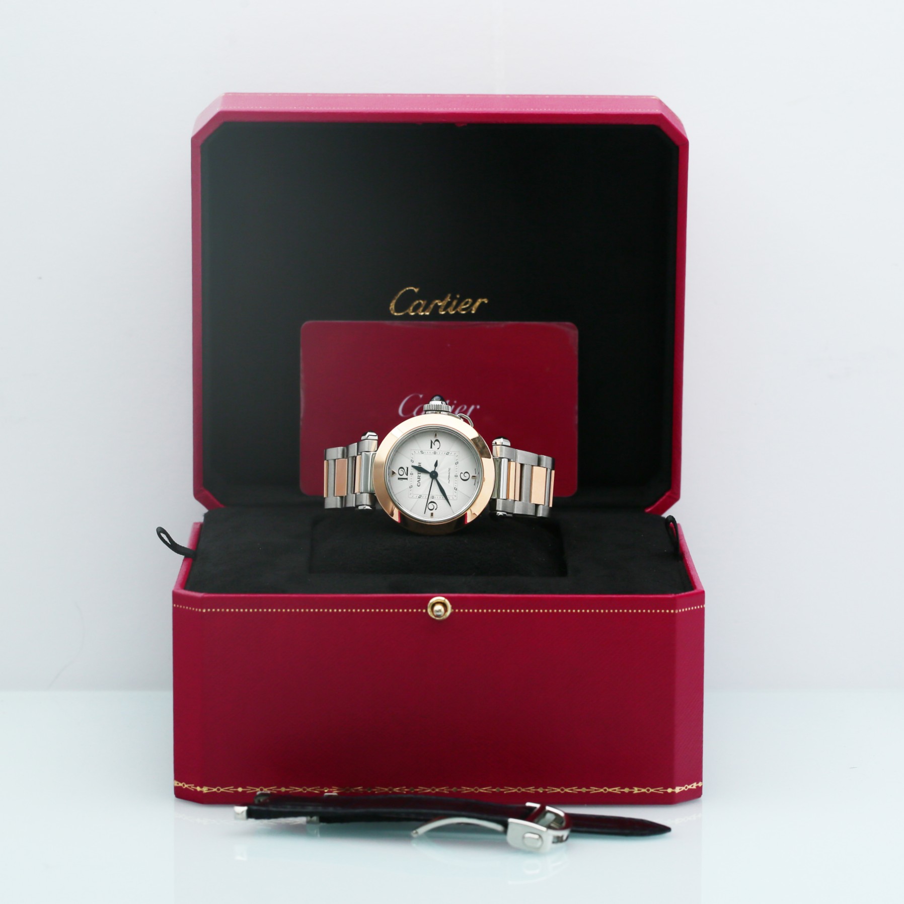 Pasha de Cartier Rose Gold & Steel Silver Dial 35mm Product Image 8