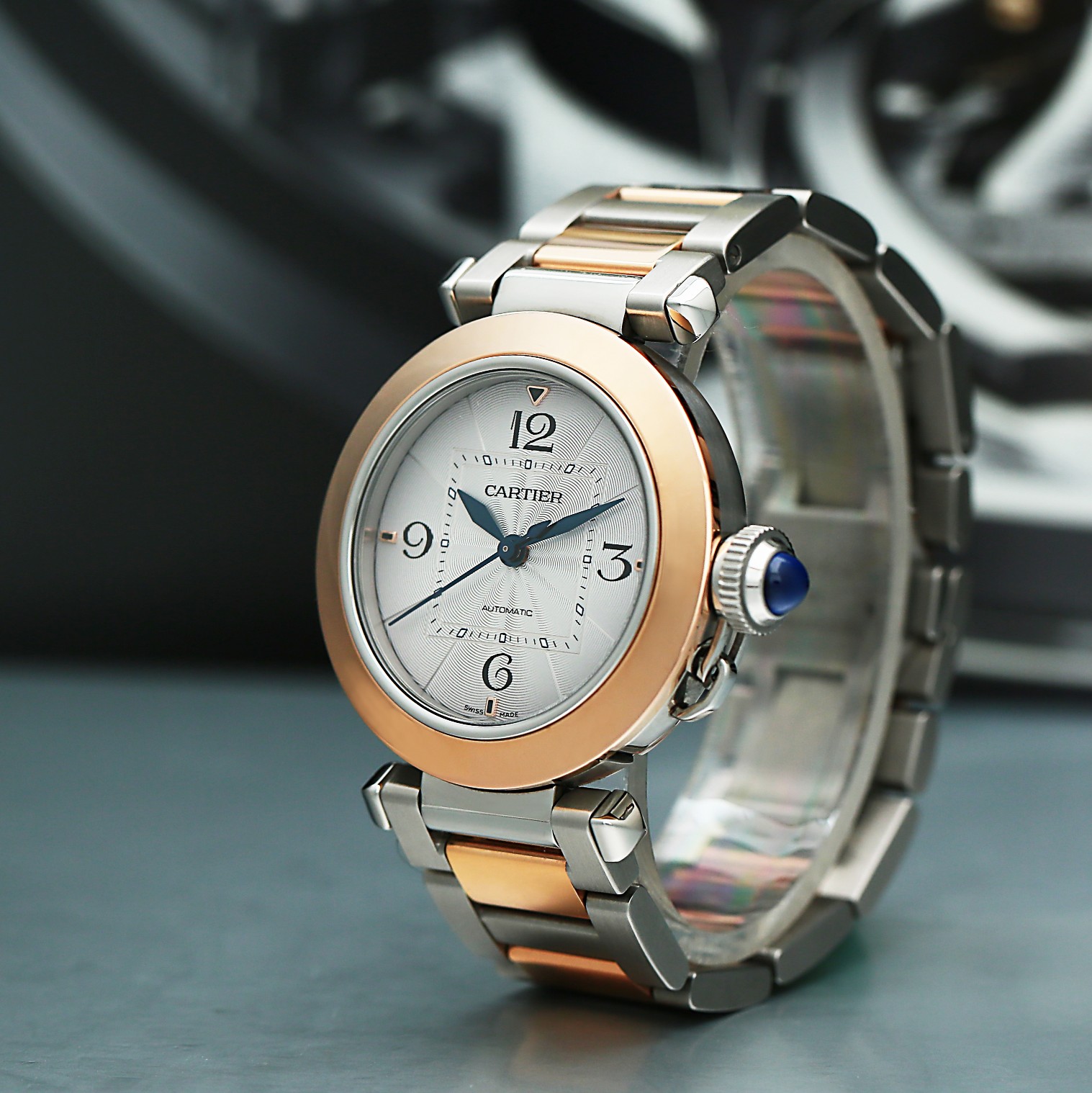 Pasha de Cartier Rose Gold & Steel Silver Dial 35mm Product Image 3